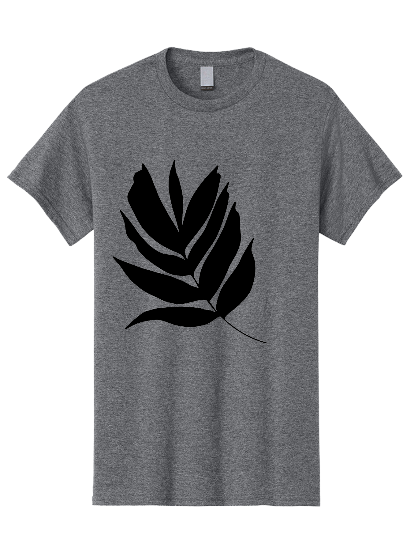 Black-Leaf-Silhouette Men'S Graphic Tee, 100% Cotton, Comfortable Casual Summer Wear, Machine Washable, Leaf Silhouette, Black Leaves, Minimalist Design, Plant Illustration, Simple Shapes, Botanical Art, Leafy Graphic, Nature-Inspired, - Aaa378