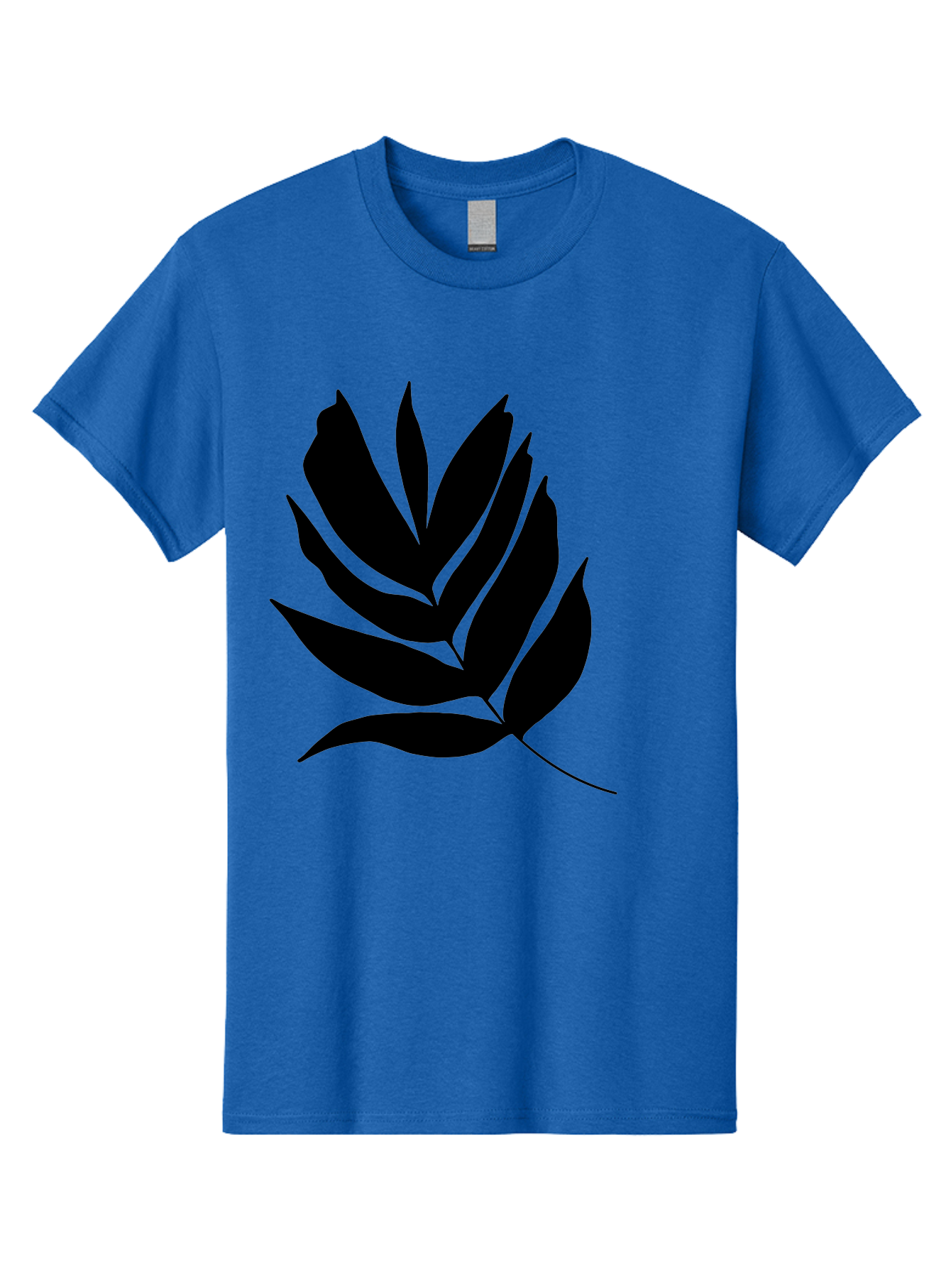 Black-Leaf-Silhouette Men'S Graphic Tee, 100% Cotton, Comfortable Casual Summer Wear, Machine Washable, Leaf Silhouette, Black Leaves, Minimalist Design, Plant Illustration, Simple Shapes, Botanical Art, Leafy Graphic, Nature-Inspired, - Aaa378