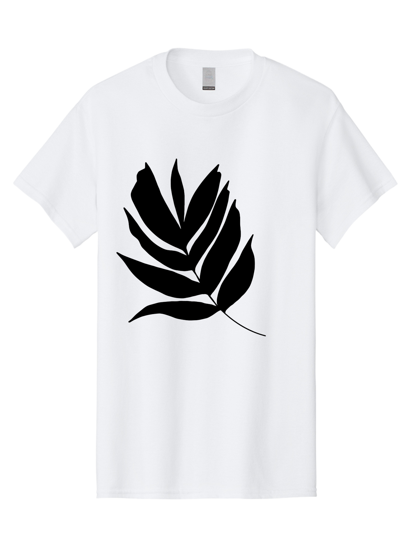 Black-Leaf-Silhouette Men'S Graphic Tee, 100% Cotton, Comfortable Casual Summer Wear, Machine Washable, Leaf Silhouette, Black Leaves, Minimalist Design, Plant Illustration, Simple Shapes, Botanical Art, Leafy Graphic, Nature-Inspired, - Aaa378