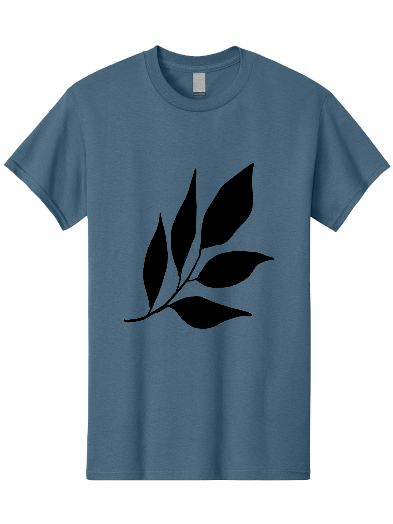 Black-Leaves-3 Men'S Graphic Tee, 100% Cotton, Comfortable Casual Summer Wear, Machine Washable, Black Leaves, Leafy Branch, Natural Elements, Simple Graphics, Minimalist Design, Leaf Silhouette, Botanical Illustration - Aaa382