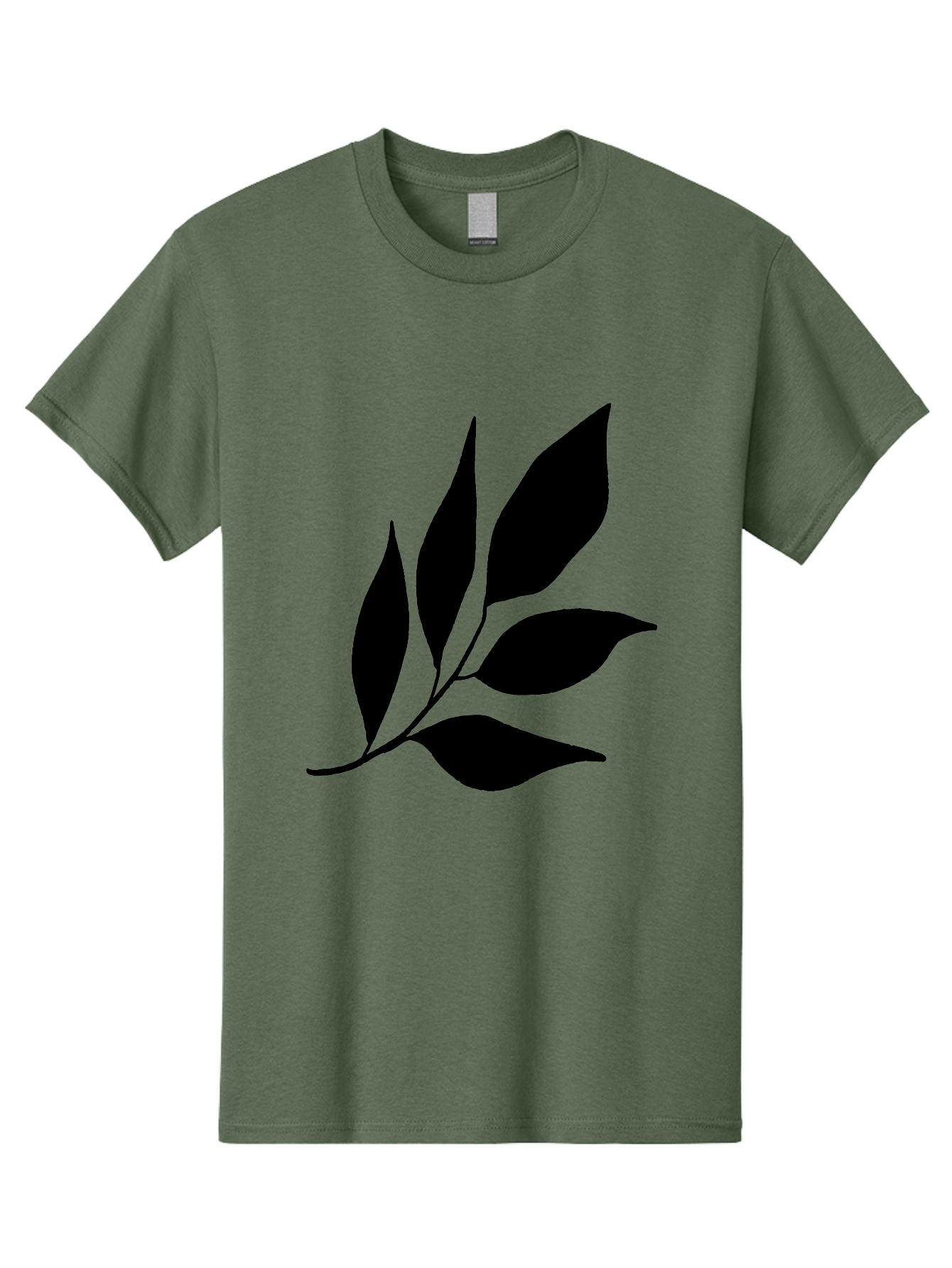 Black-Leaves-3 Men'S Graphic Tee, 100% Cotton, Comfortable Casual Summer Wear, Machine Washable, Black Leaves, Leafy Branch, Natural Elements, Simple Graphics, Minimalist Design, Leaf Silhouette, Botanical Illustration - Aaa382