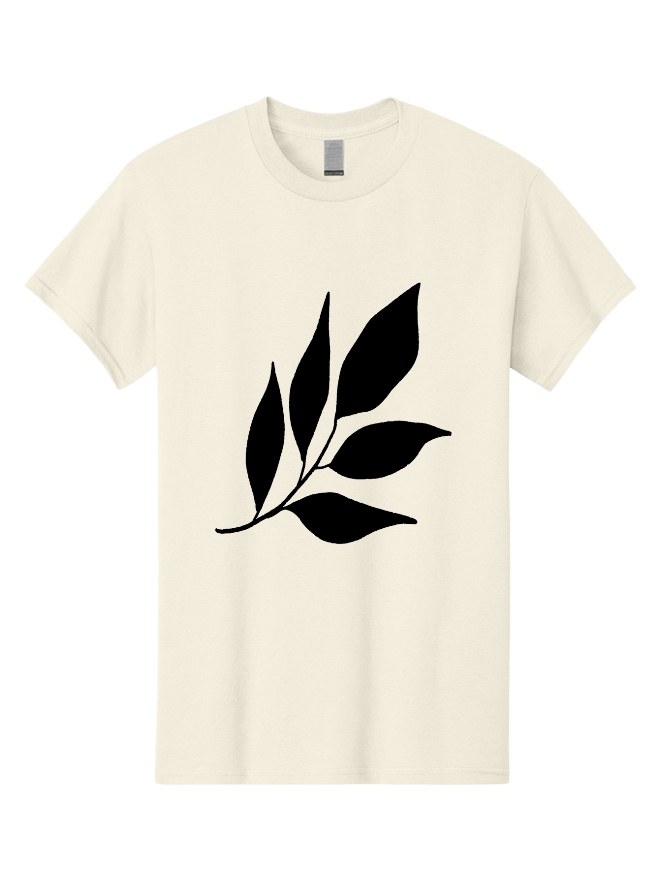 Black-Leaves-3 Men'S Graphic Tee, 100% Cotton, Comfortable Casual Summer Wear, Machine Washable, Black Leaves, Leafy Branch, Natural Elements, Simple Graphics, Minimalist Design, Leaf Silhouette, Botanical Illustration - Aaa382
