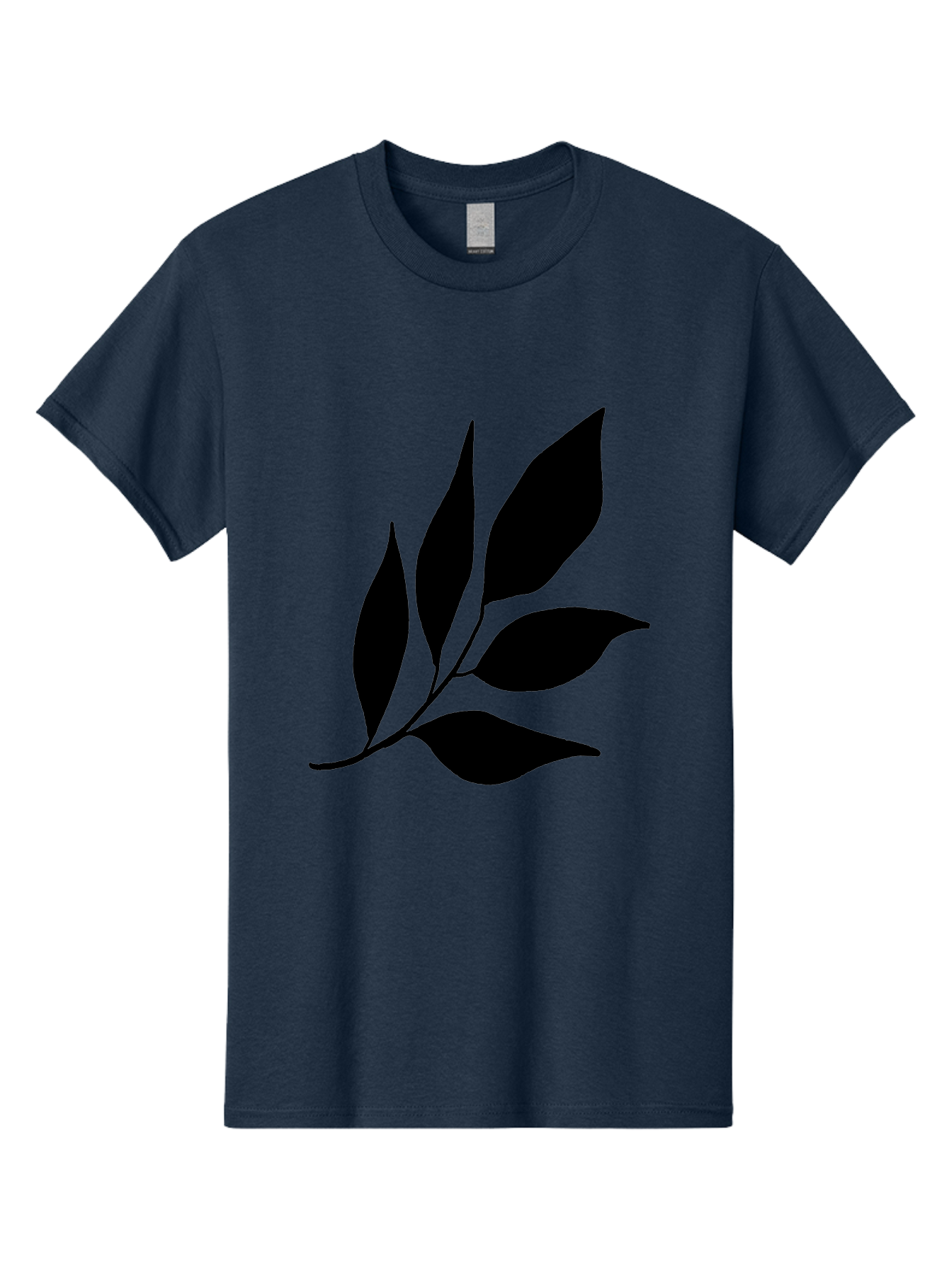 Black-Leaves-3 Men'S Graphic Tee, 100% Cotton, Comfortable Casual Summer Wear, Machine Washable, Black Leaves, Leafy Branch, Natural Elements, Simple Graphics, Minimalist Design, Leaf Silhouette, Botanical Illustration - Aaa382