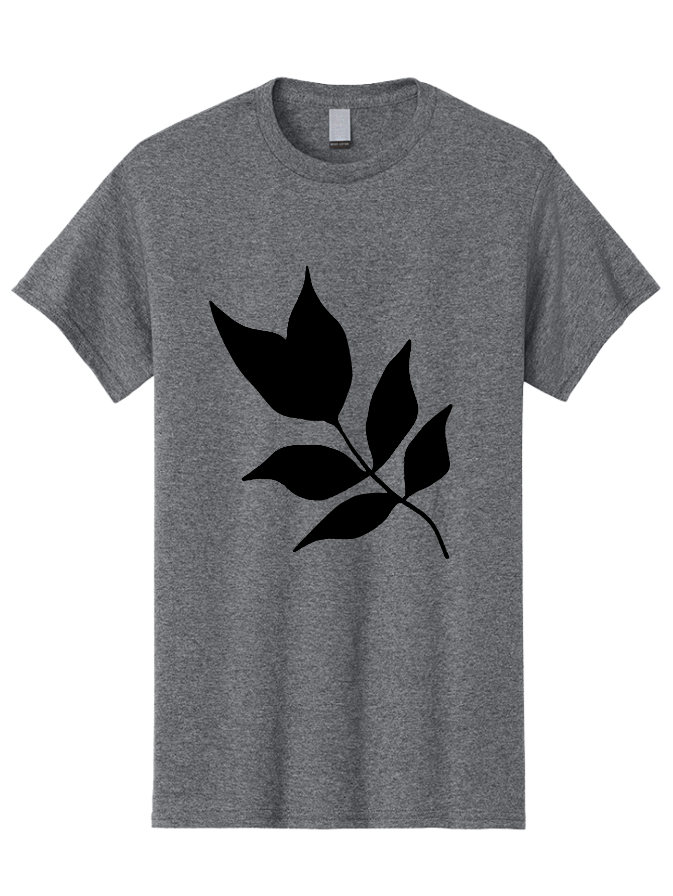 Black-Leaves-4 Men'S Graphic Tee, 100% Cotton, Comfortable Casual Summer Wear, Machine Washable, Black Leaves, Leaf Silhouette, Minimalist Design, Simple Graphics, Plant Illustration, Leaf Shape, Graphic Element - Aaa383
