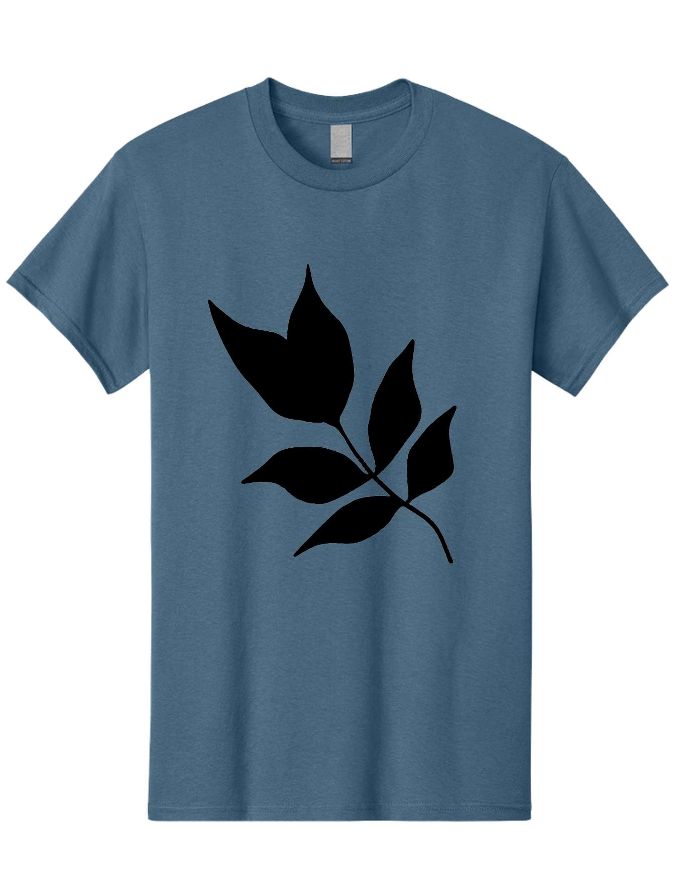 Black-Leaves-4 Men'S Graphic Tee, 100% Cotton, Comfortable Casual Summer Wear, Machine Washable, Black Leaves, Leaf Silhouette, Minimalist Design, Simple Graphics, Plant Illustration, Leaf Shape, Graphic Element - Aaa383