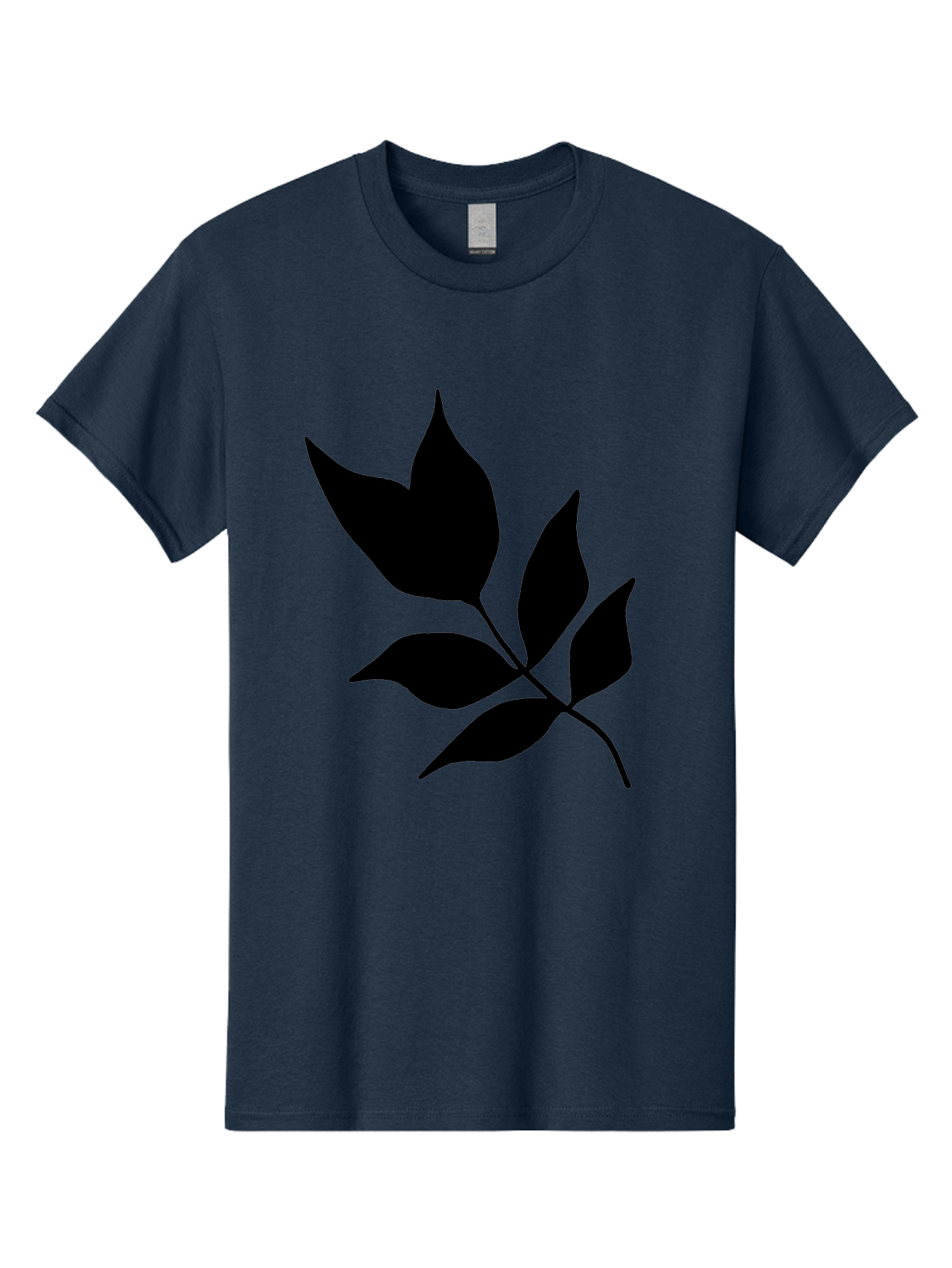 Black-Leaves-4 Men'S Graphic Tee, 100% Cotton, Comfortable Casual Summer Wear, Machine Washable, Black Leaves, Leaf Silhouette, Minimalist Design, Simple Graphics, Plant Illustration, Leaf Shape, Graphic Element - Aaa383