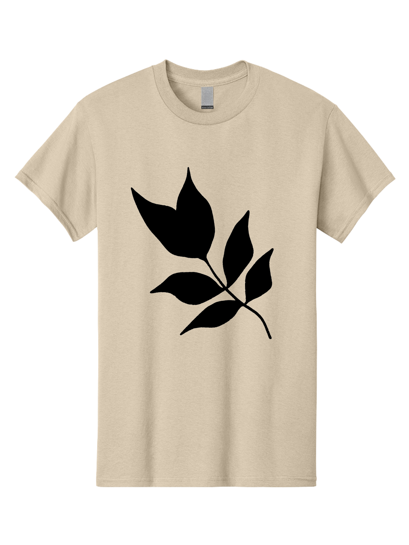 Black-Leaves-4 Men'S Graphic Tee, 100% Cotton, Comfortable Casual Summer Wear, Machine Washable, Black Leaves, Leaf Silhouette, Minimalist Design, Simple Graphics, Plant Illustration, Leaf Shape, Graphic Element - Aaa383