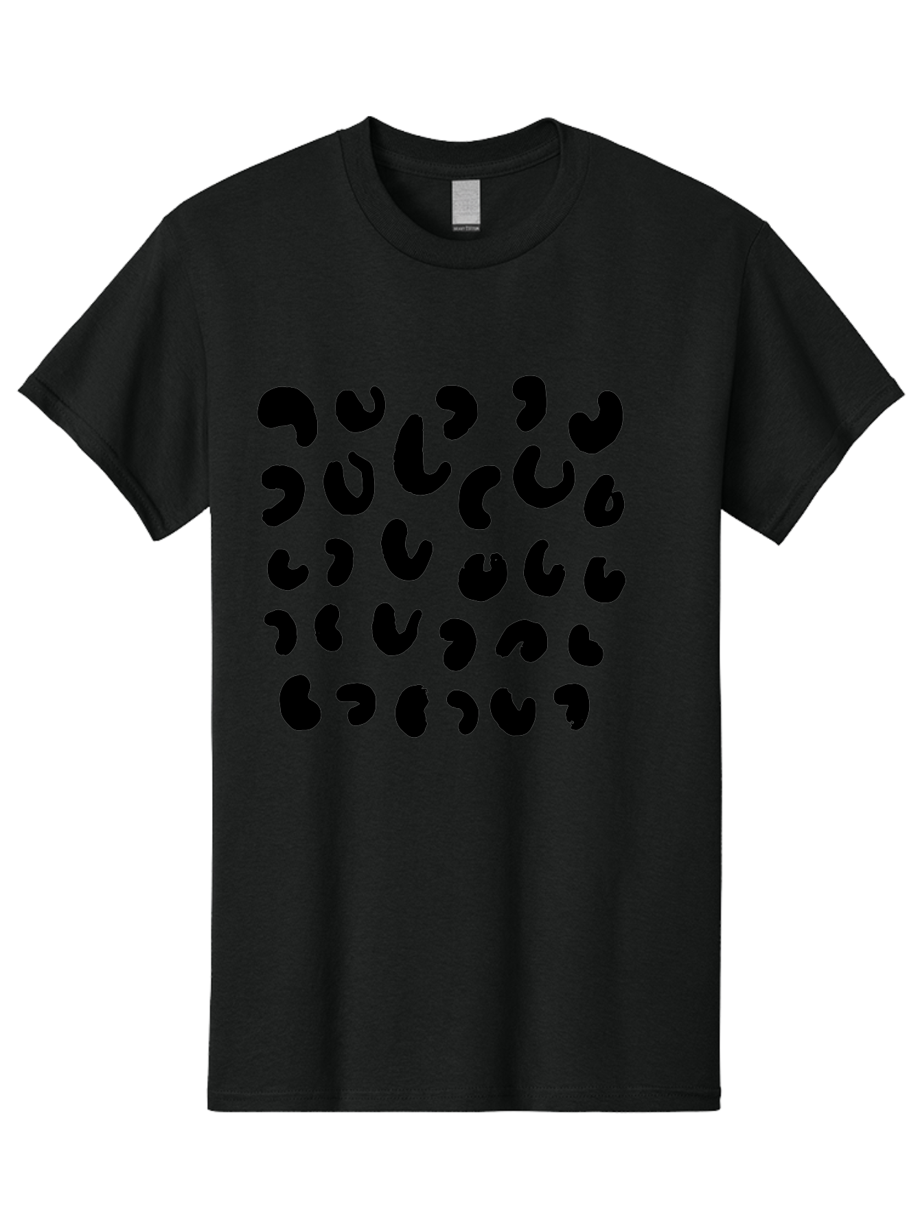 Black-Leopard-Spots Men'S Graphic Tee, 100% Cotton, Comfortable Casual Summer Wear, Machine Washable, Black Qr Code, Abstract Design, Modern Pattern, Digital Scan, Futuristic Artwork, Tech Graphic, Unique Code - Aaa385