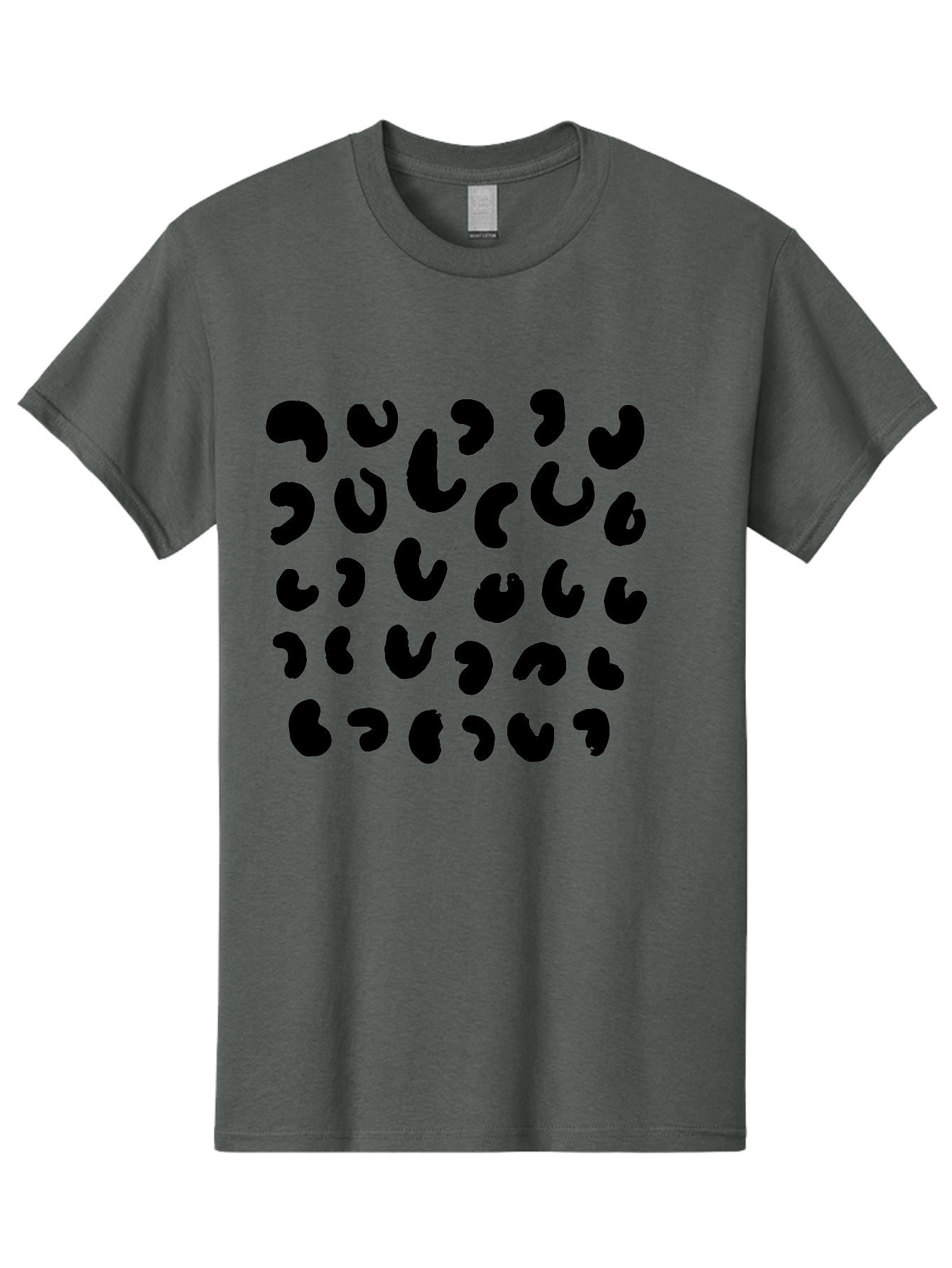 Black-Leopard-Spots Men'S Graphic Tee, 100% Cotton, Comfortable Casual Summer Wear, Machine Washable, Black Qr Code, Abstract Design, Modern Pattern, Digital Scan, Futuristic Artwork, Tech Graphic, Unique Code - Aaa385