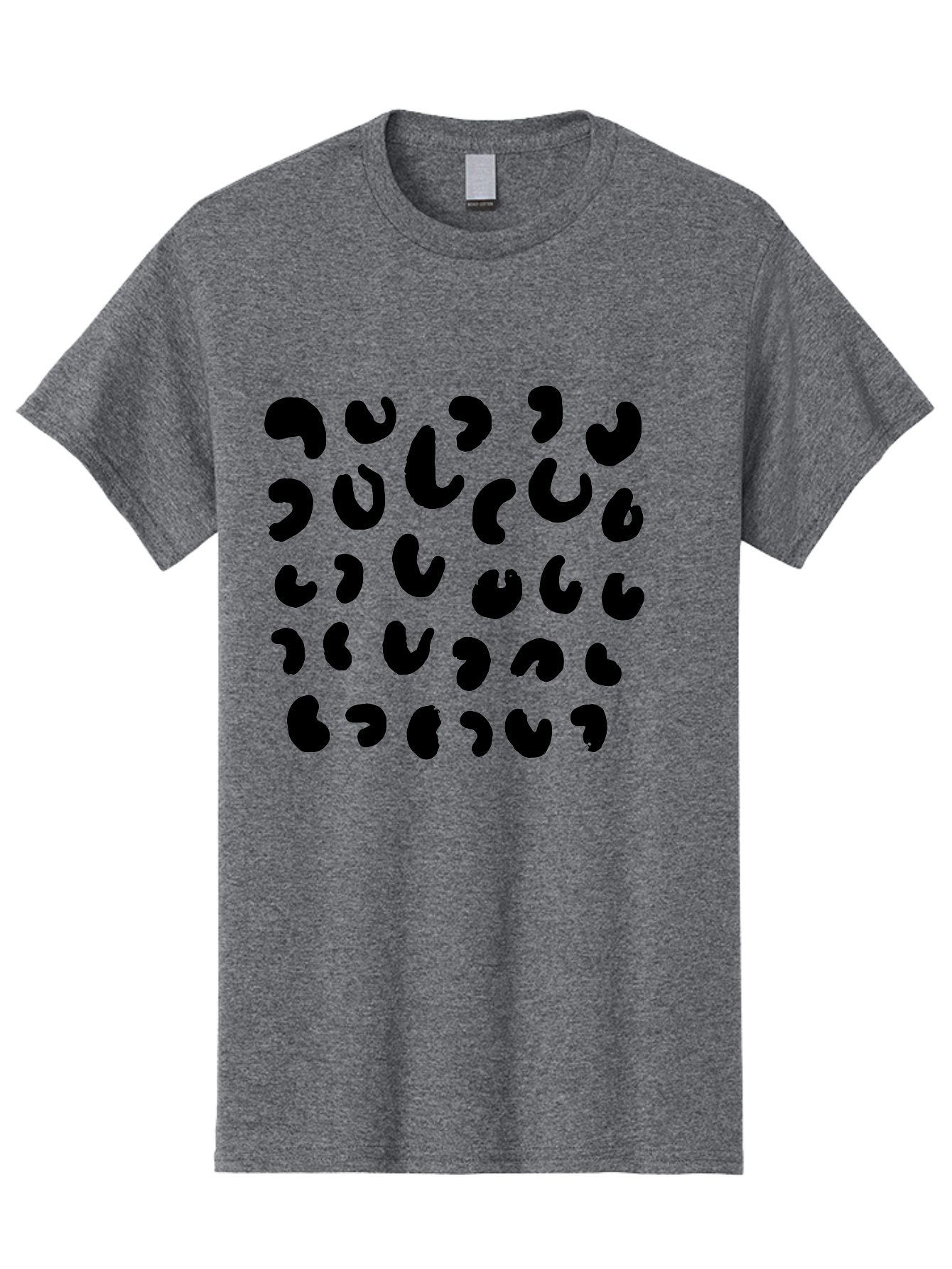 Black-Leopard-Spots Men'S Graphic Tee, 100% Cotton, Comfortable Casual Summer Wear, Machine Washable, Black Qr Code, Abstract Design, Modern Pattern, Digital Scan, Futuristic Artwork, Tech Graphic, Unique Code - Aaa385