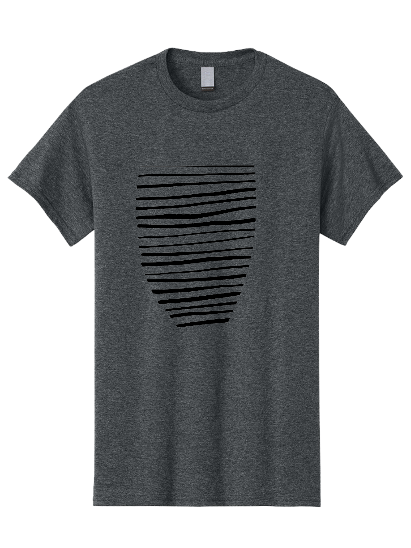 Black-Lines Men'S Graphic Tee, 100% Cotton, Comfortable Casual Summer Wear, Machine Washable, Black Lines, Modern Art, Abstract Design, Graphic Pattern, Digital Illustration, Minimalist Style, Simple Shapes, Contemporary Artwork - Aaa386