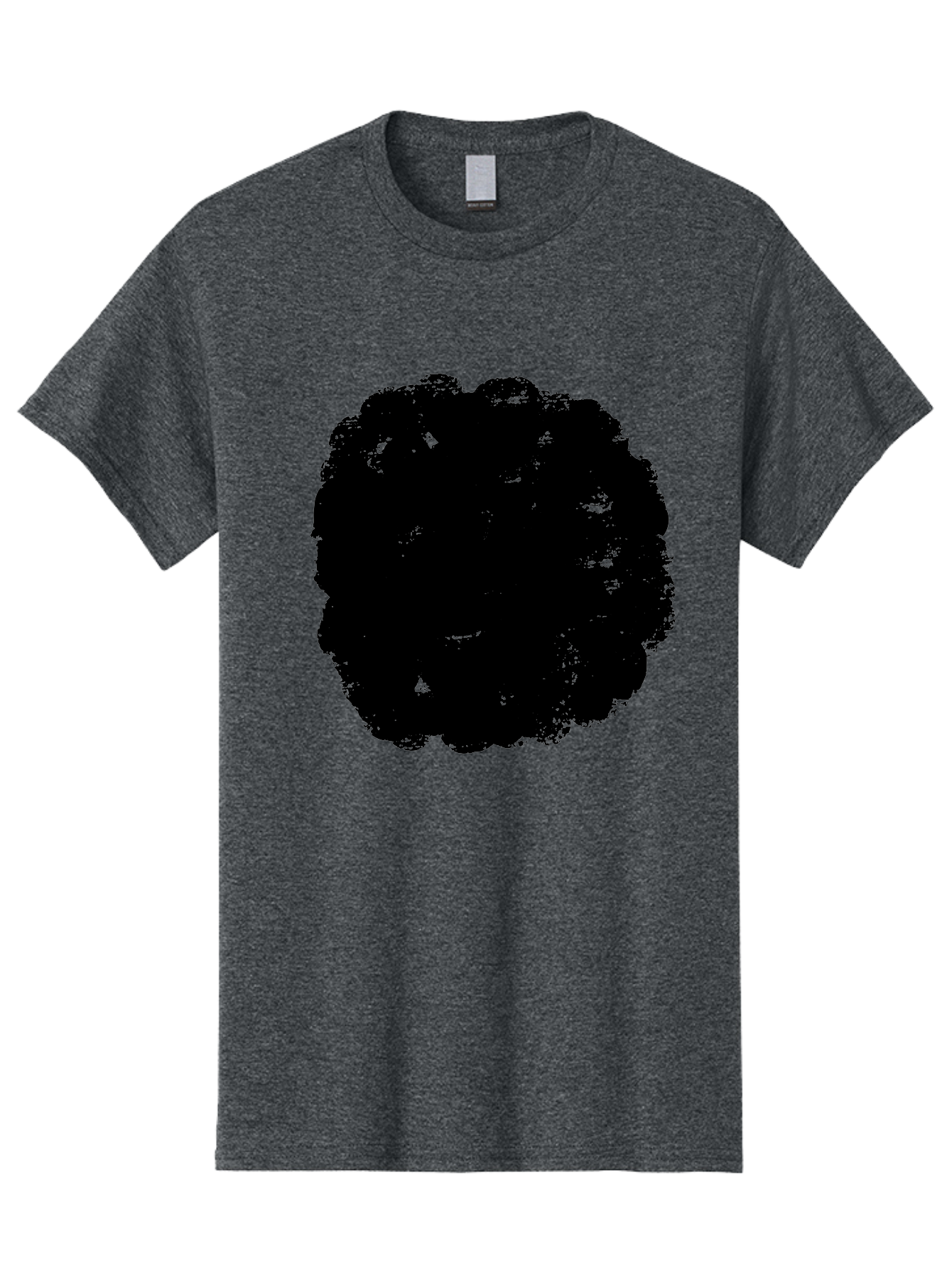 Black-Paint-Splash Men'S Graphic Tee, 100% Cotton, Comfortable Casual Summer Wear, Machine Washable, Abstract Art, Black Shape, Green Background, Digital Illustration, Modern Design, Artistic Expression, Creative Graphics - Aaa388