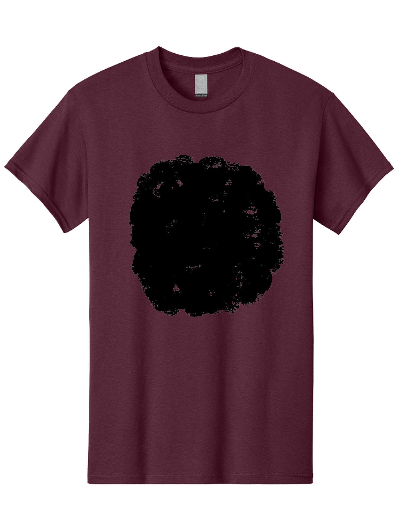 Black-Paint-Splash Men'S Graphic Tee, 100% Cotton, Comfortable Casual Summer Wear, Machine Washable, Abstract Art, Black Shape, Green Background, Digital Illustration, Modern Design, Artistic Expression, Creative Graphics - Aaa388