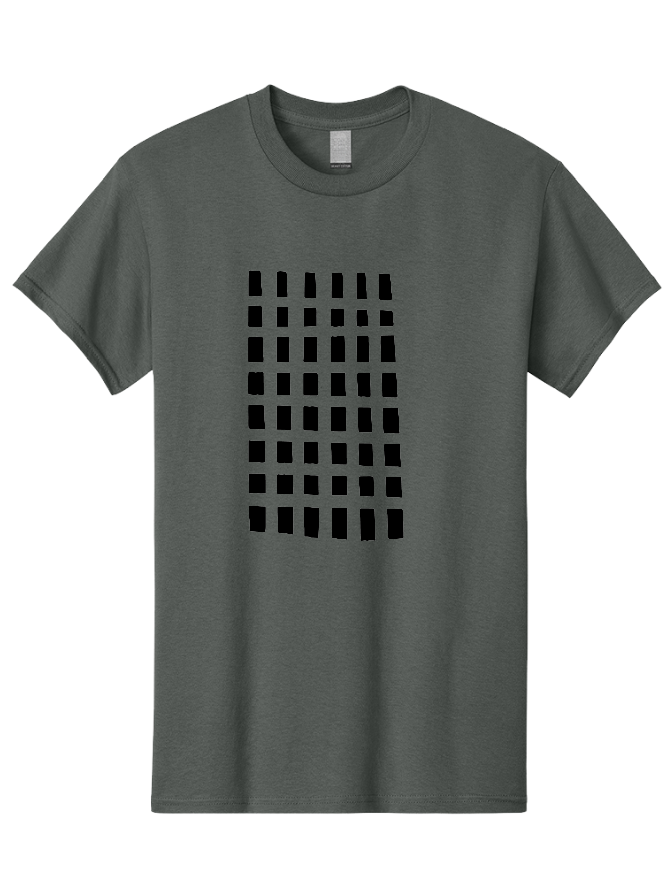 Black-Rectangles Men'S Graphic Tee, 100% Cotton, Comfortable Casual Summer Wear, Machine Washable, Grid Of Black Rectangles, Geometric Pattern, Bold Design, Simple Shapes, Modern Art, Graphic Design Elements - Aaa390