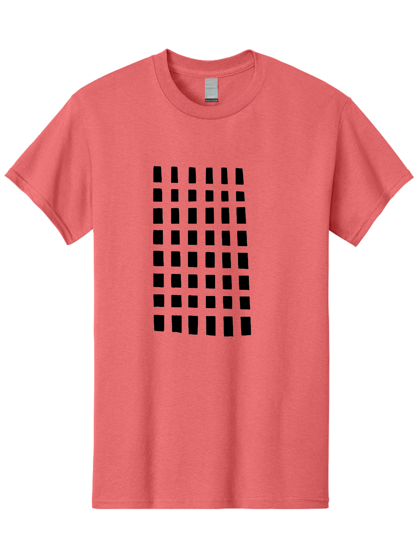 Black-Rectangles Men'S Graphic Tee, 100% Cotton, Comfortable Casual Summer Wear, Machine Washable, Grid Of Black Rectangles, Geometric Pattern, Bold Design, Simple Shapes, Modern Art, Graphic Design Elements - Aaa390