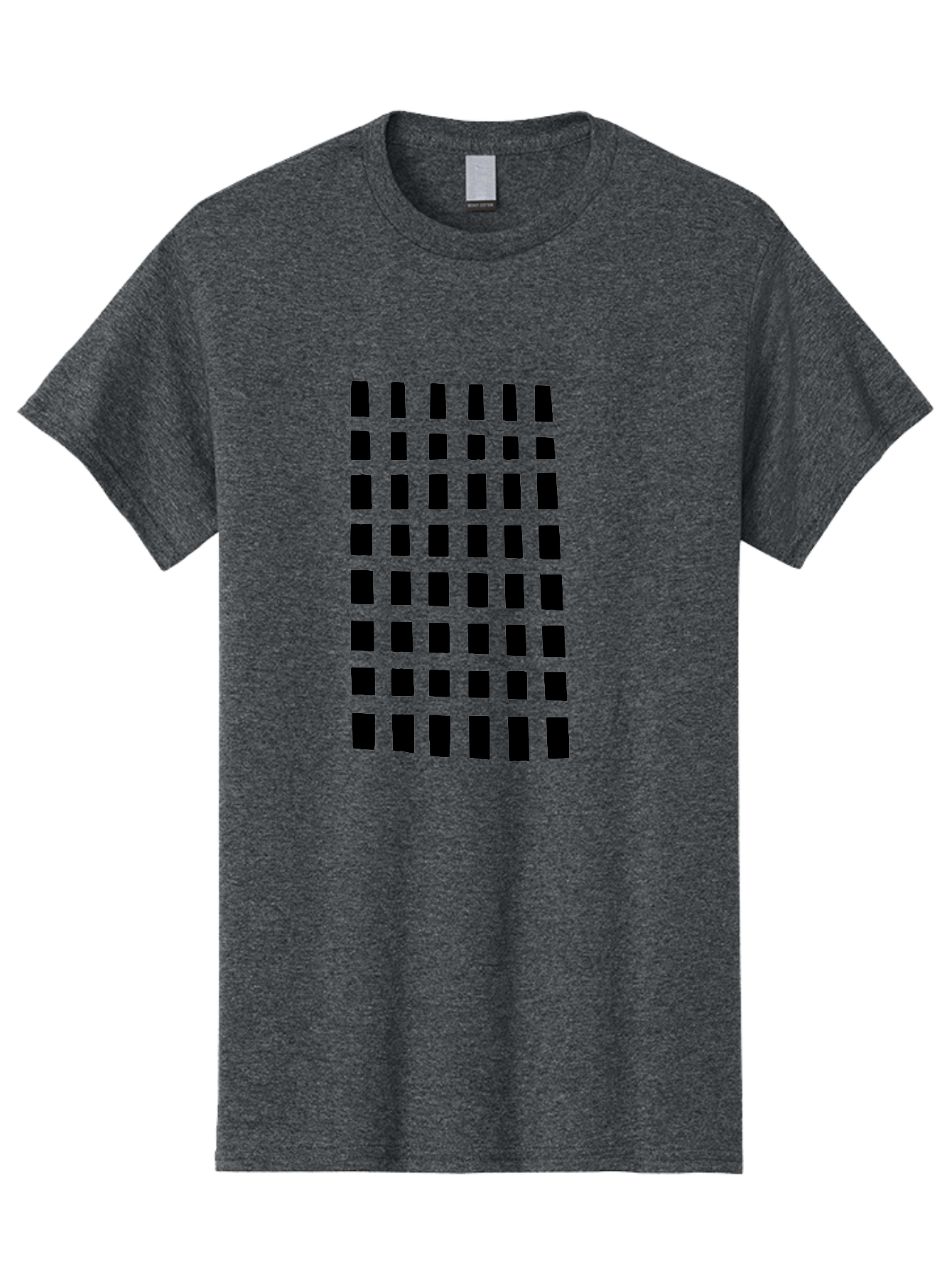 Black-Rectangles Men'S Graphic Tee, 100% Cotton, Comfortable Casual Summer Wear, Machine Washable, Grid Of Black Rectangles, Geometric Pattern, Bold Design, Simple Shapes, Modern Art, Graphic Design Elements - Aaa390