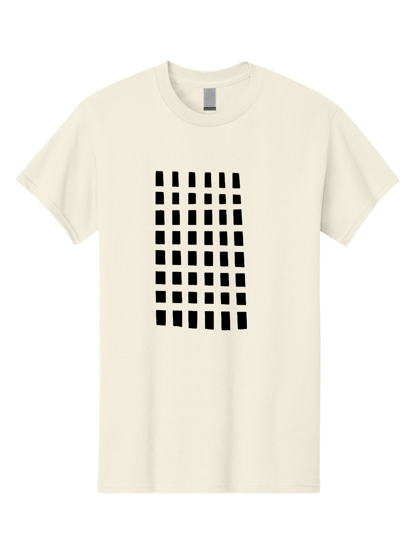 Black-Rectangles Men'S Graphic Tee, 100% Cotton, Comfortable Casual Summer Wear, Machine Washable, Grid Of Black Rectangles, Geometric Pattern, Bold Design, Simple Shapes, Modern Art, Graphic Design Elements - Aaa390