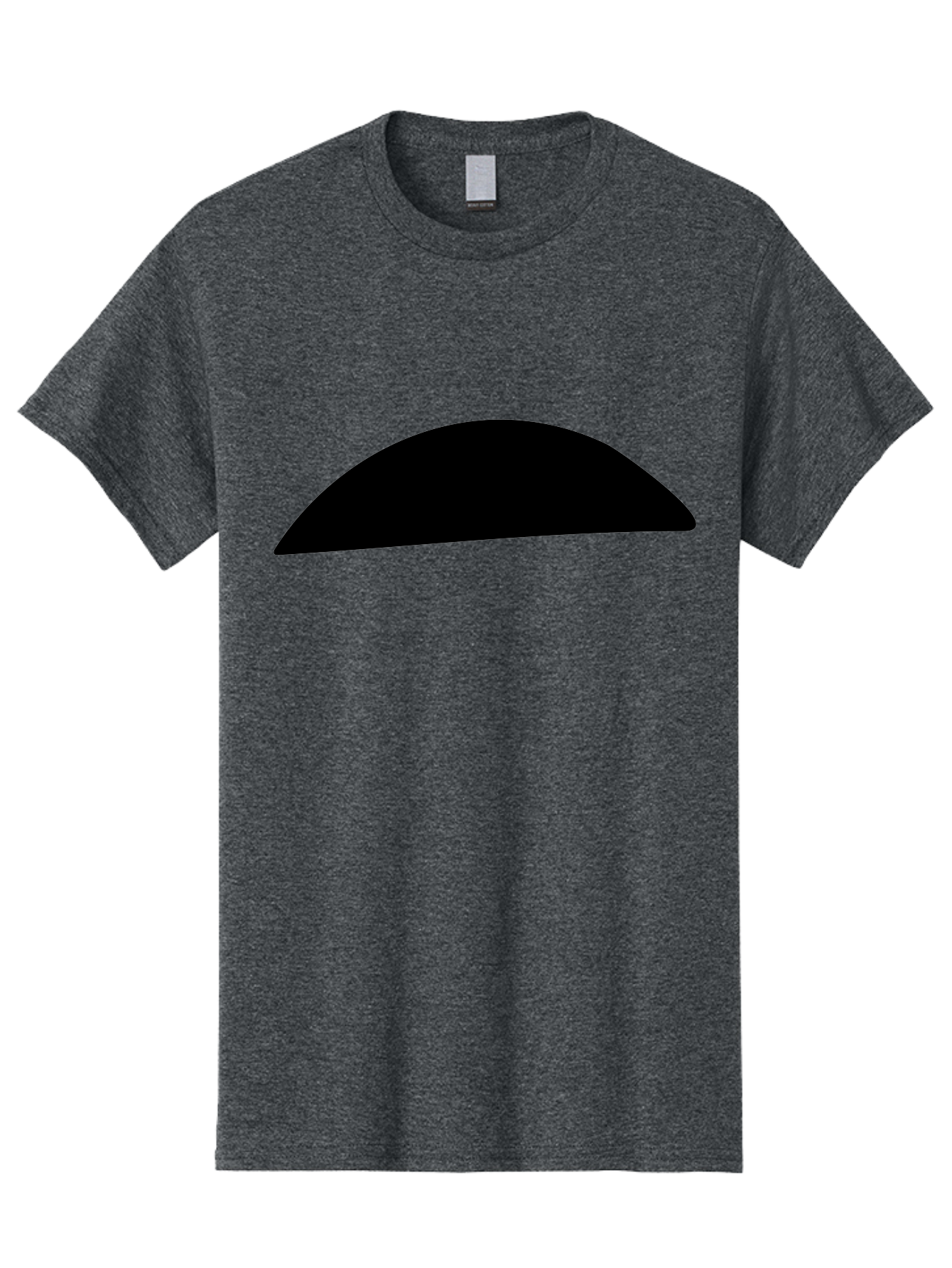 Black-Semicircle Men'S Graphic Tee, 100% Cotton, Comfortable Casual Summer Wear, Machine Washable, Black Semicircle Shape, Minimalist Design, Simple Graphic, Abstract Shape, Modern Art, Geometric Figure - Aaa392