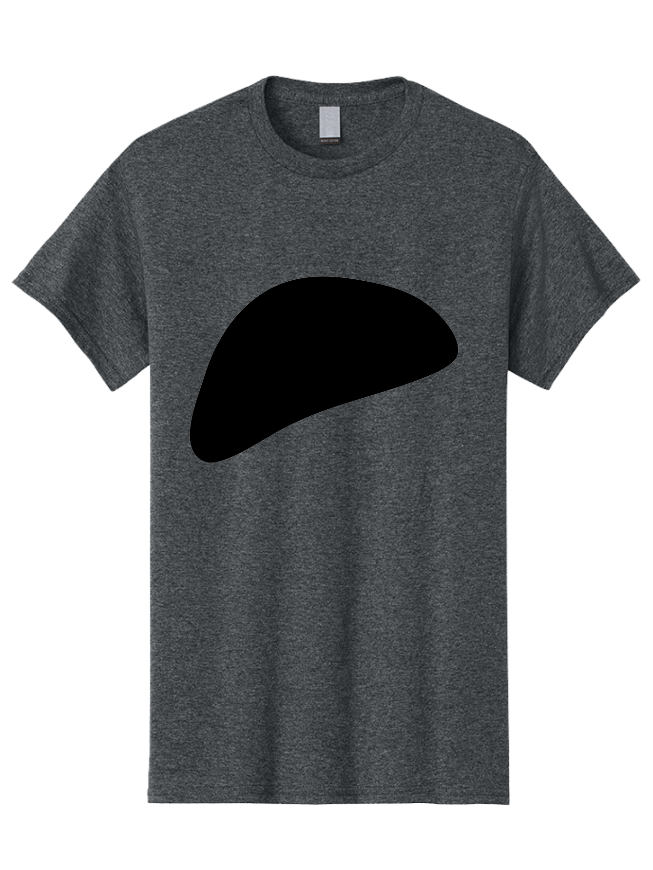 Black-Shape Men'S Graphic Tee, 100% Cotton, Comfortable Casual Summer Wear, Machine Washable, Abstract Black Shape, Minimalist Design, Simple Graphics, Modern Art, Sleek Silhouette, Abstract Shapes - Aaa393