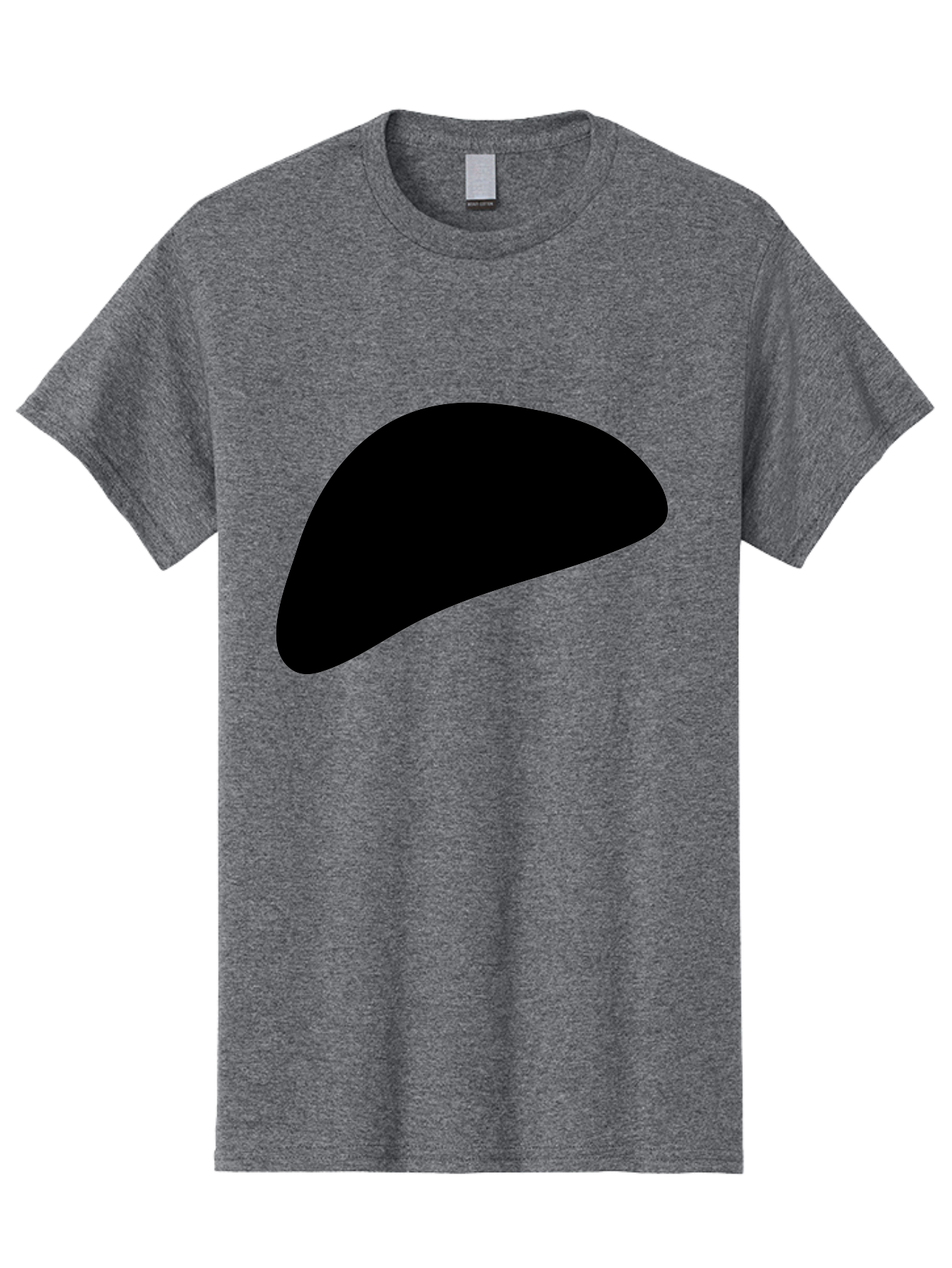 Black-Shape Men'S Graphic Tee, 100% Cotton, Comfortable Casual Summer Wear, Machine Washable, Abstract Black Shape, Minimalist Design, Simple Graphics, Modern Art, Sleek Silhouette, Abstract Shapes - Aaa393