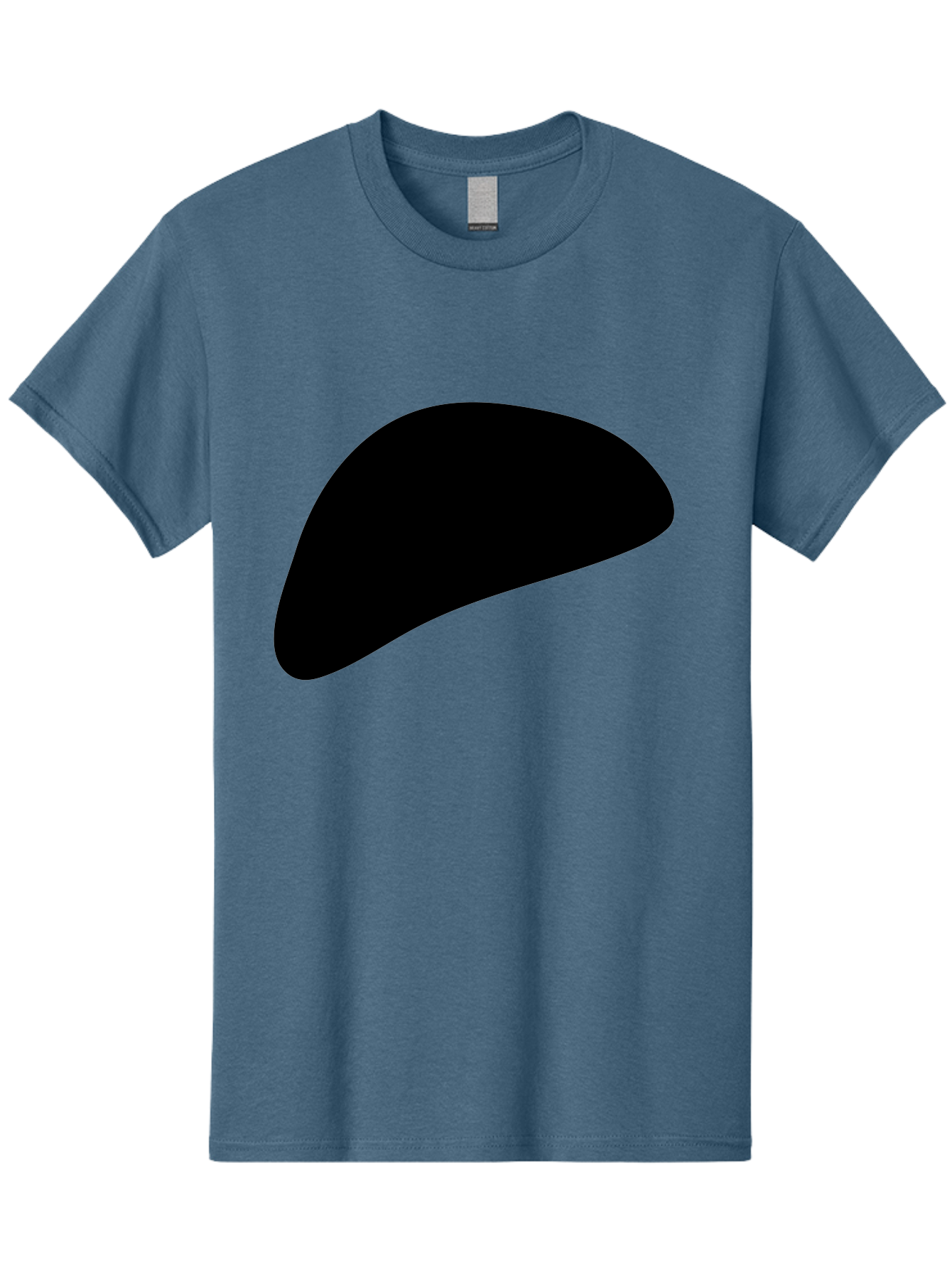 Black-Shape Men'S Graphic Tee, 100% Cotton, Comfortable Casual Summer Wear, Machine Washable, Abstract Black Shape, Minimalist Design, Simple Graphics, Modern Art, Sleek Silhouette, Abstract Shapes - Aaa393