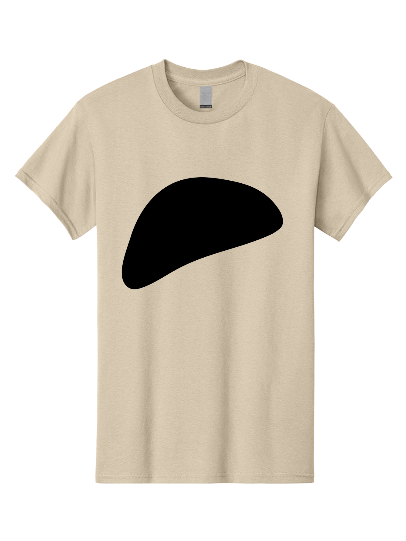 Black-Shape Men'S Graphic Tee, 100% Cotton, Comfortable Casual Summer Wear, Machine Washable, Abstract Black Shape, Minimalist Design, Simple Graphics, Modern Art, Sleek Silhouette, Abstract Shapes - Aaa393