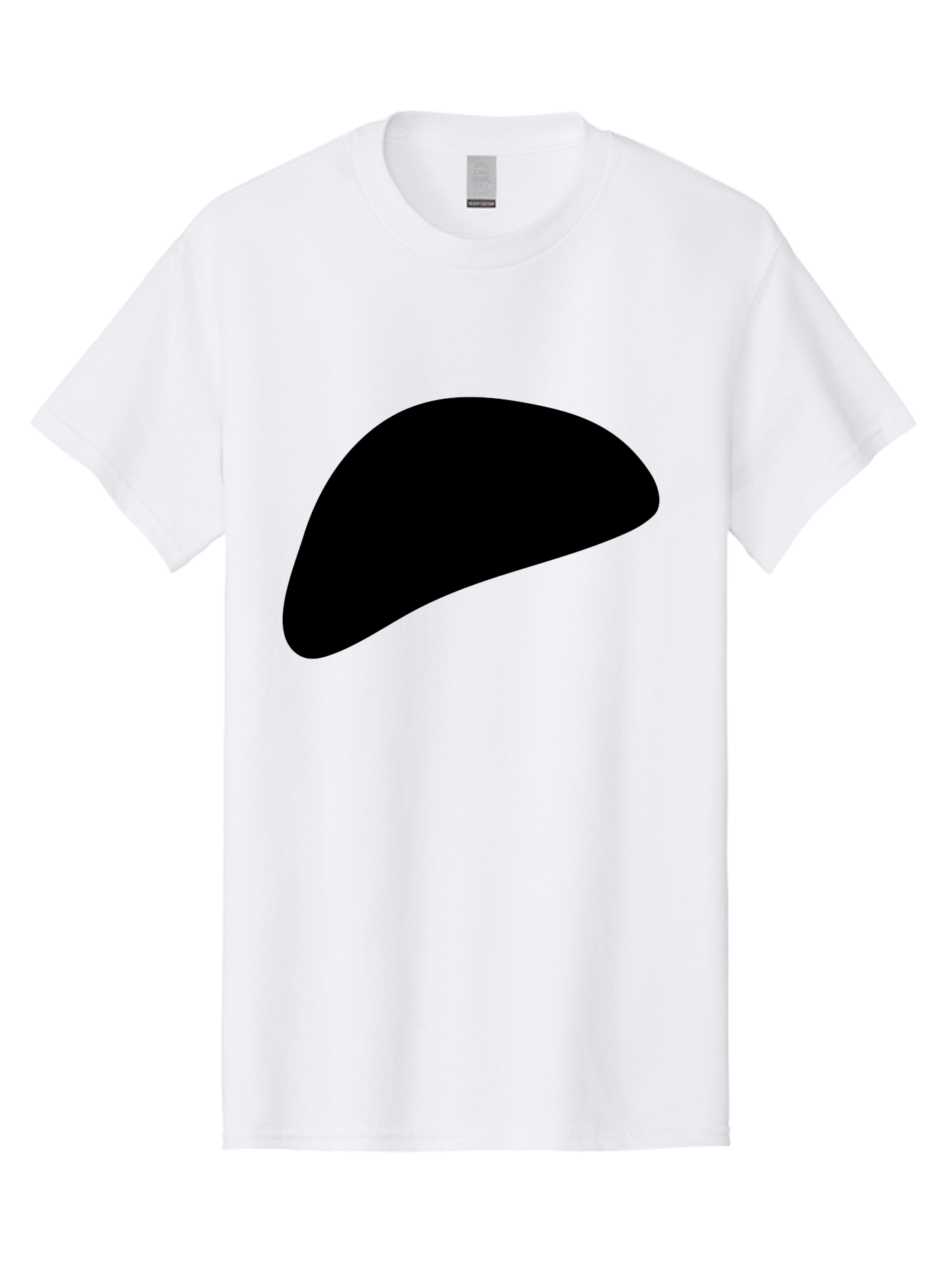 Black-Shape Men'S Graphic Tee, 100% Cotton, Comfortable Casual Summer Wear, Machine Washable, Abstract Black Shape, Minimalist Design, Simple Graphics, Modern Art, Sleek Silhouette, Abstract Shapes - Aaa393