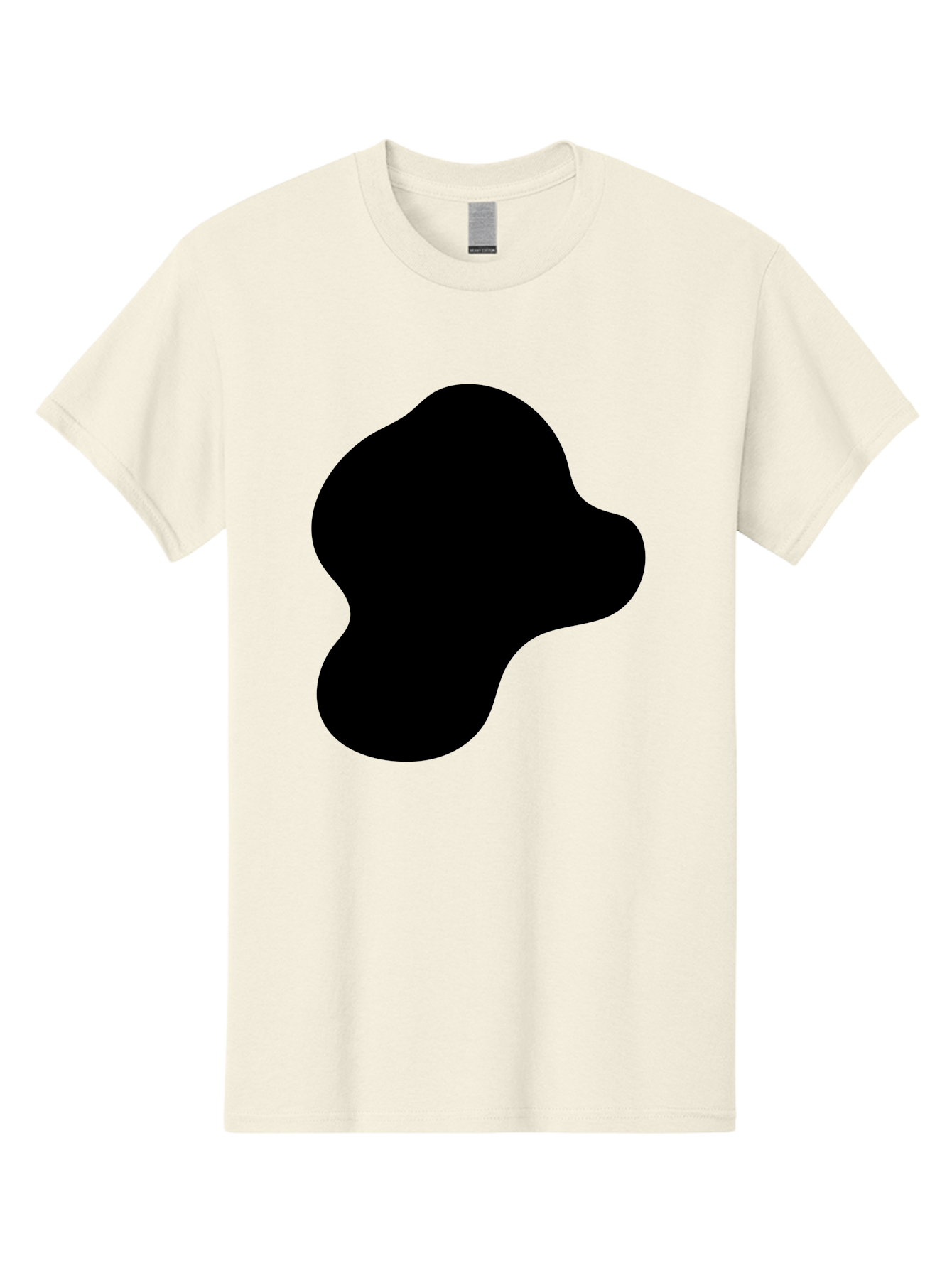 Black-Silhouette Men'S Graphic Tee, 100% Cotton, Comfortable Casual Summer Wear, Machine Washable, Black Blob Shape, Abstract Design, Minimalist Art, Modern Graphic, Simple Silhouette, Abstract Form - Aaa395