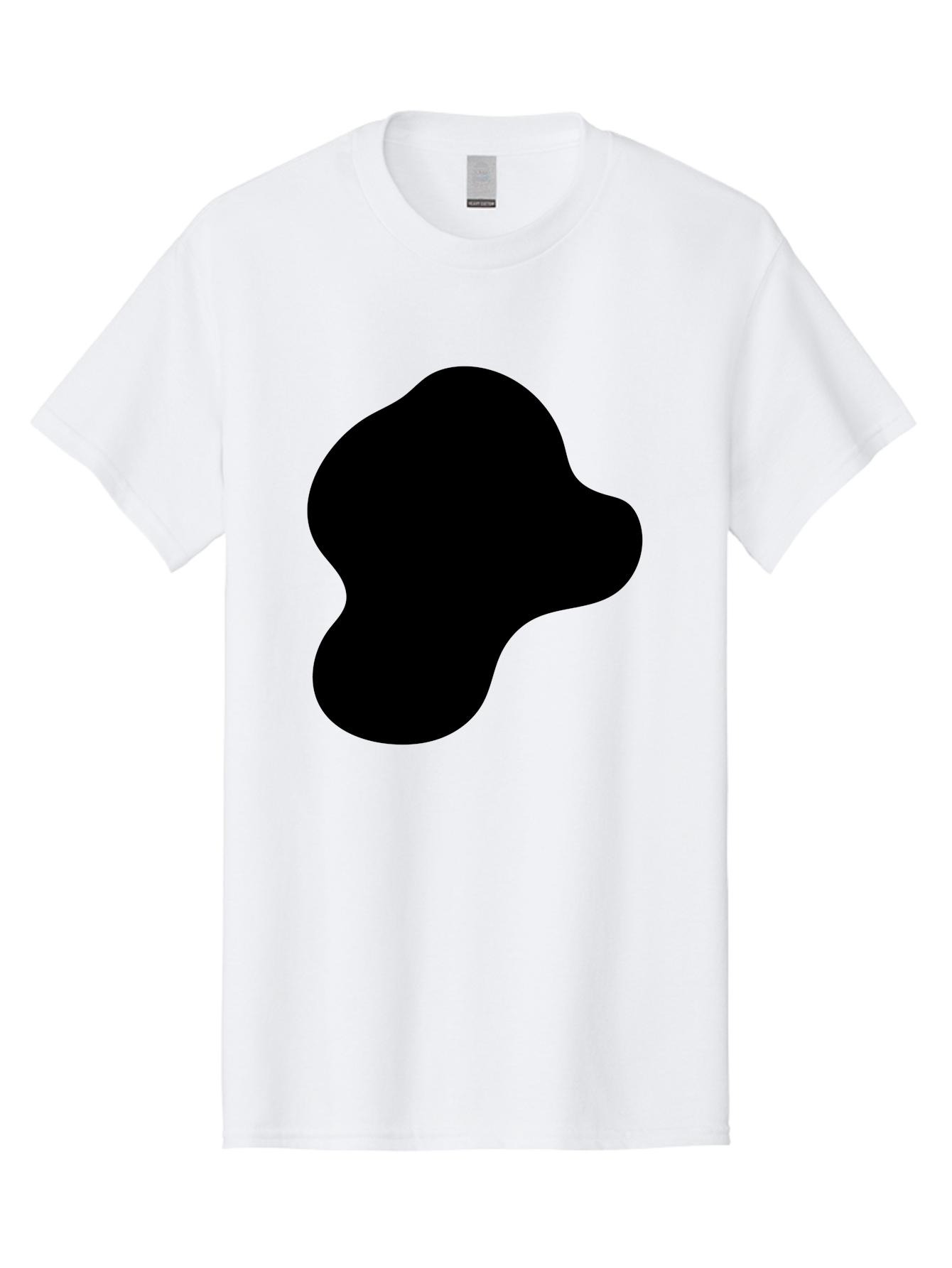 Black-Silhouette Men'S Graphic Tee, 100% Cotton, Comfortable Casual Summer Wear, Machine Washable, Black Blob Shape, Abstract Design, Minimalist Art, Modern Graphic, Simple Silhouette, Abstract Form - Aaa395