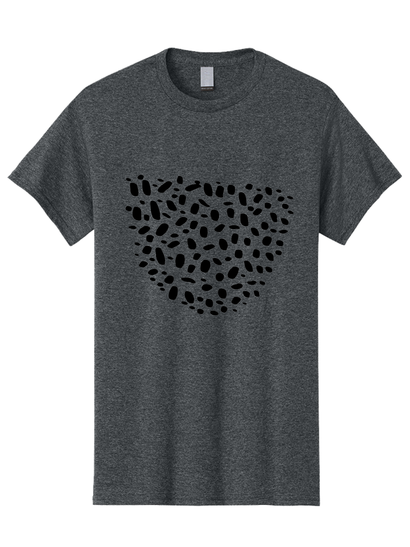 Black-Stones-Heart Men'S Graphic Tee, 100% Cotton, Comfortable Casual Summer Wear, Machine Washable, Black Stones, Heart Shape, Scattered Stones, Modern Design, Abstract Art, Symbolic Heart, Minimalist Style - Aaa396