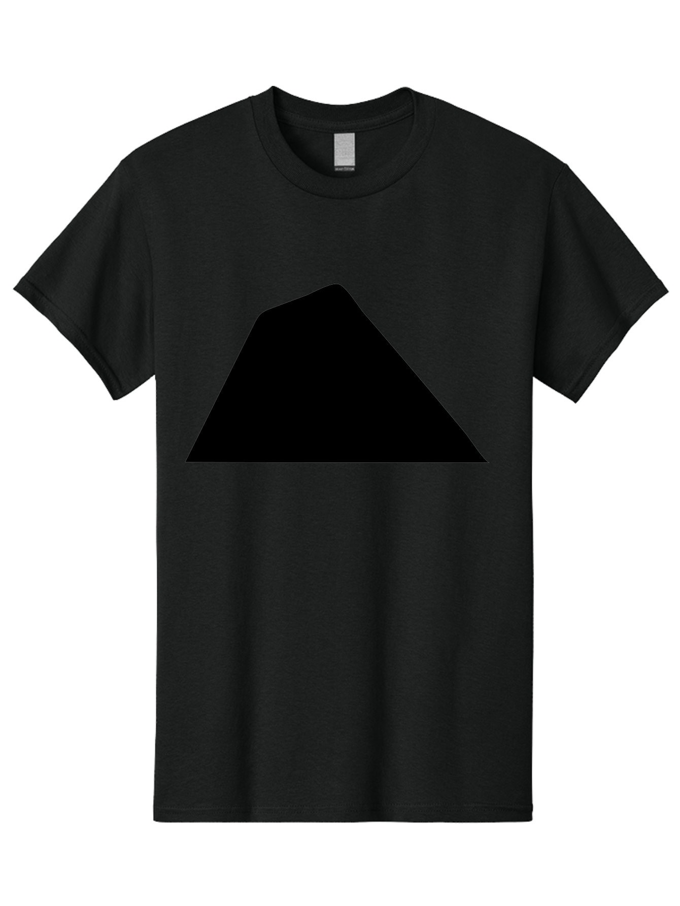 Black-Trapezoid Men'S Graphic Tee, 100% Cotton, Comfortable Casual Summer Wear, Machine Washable, Triangle Shape, Geometric Figure, Abstract Design, Simple Shape, Minimalist Art, Bold Graphic, Modern Icon, Graphic Element - Aaa397