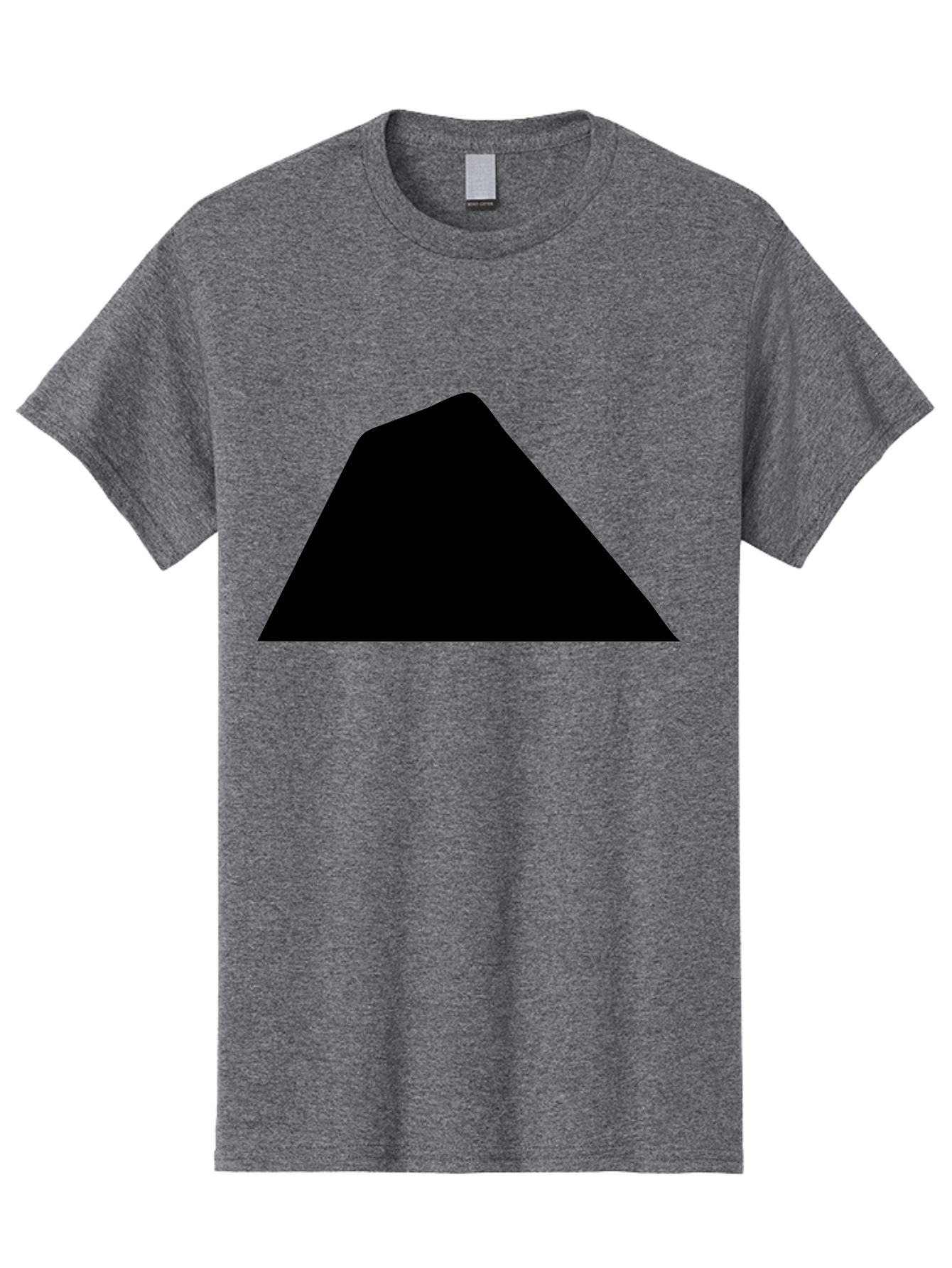 Black-Trapezoid Men'S Graphic Tee, 100% Cotton, Comfortable Casual Summer Wear, Machine Washable, Triangle Shape, Geometric Figure, Abstract Design, Simple Shape, Minimalist Art, Bold Graphic, Modern Icon, Graphic Element - Aaa397