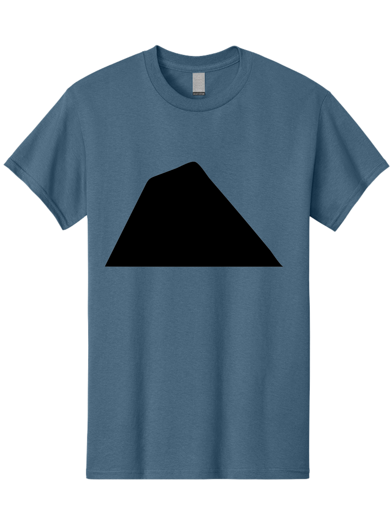 Black-Trapezoid Men'S Graphic Tee, 100% Cotton, Comfortable Casual Summer Wear, Machine Washable, Triangle Shape, Geometric Figure, Abstract Design, Simple Shape, Minimalist Art, Bold Graphic, Modern Icon, Graphic Element - Aaa397