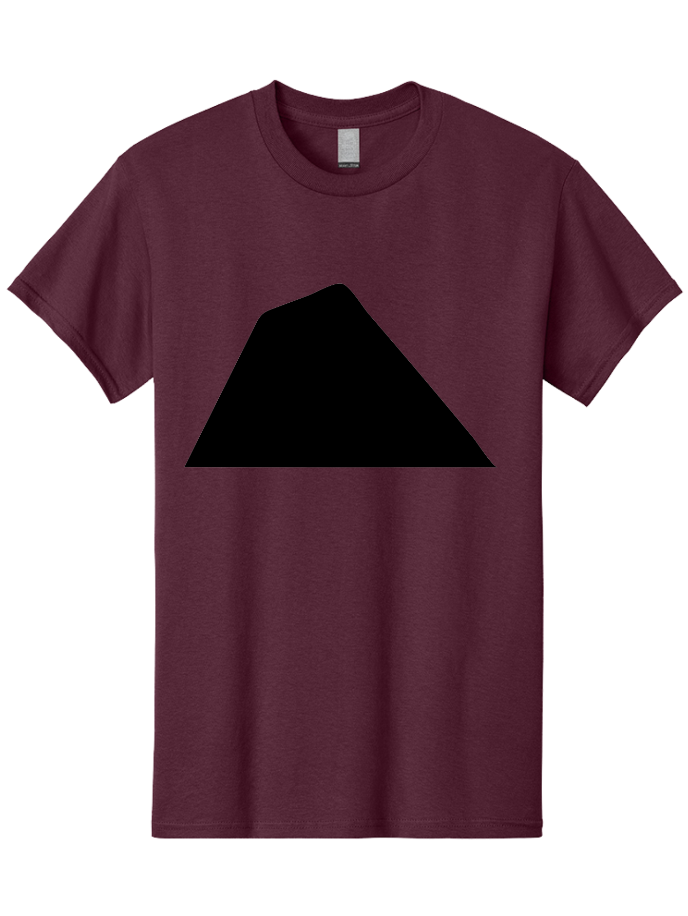 Black-Trapezoid Men'S Graphic Tee, 100% Cotton, Comfortable Casual Summer Wear, Machine Washable, Triangle Shape, Geometric Figure, Abstract Design, Simple Shape, Minimalist Art, Bold Graphic, Modern Icon, Graphic Element - Aaa397