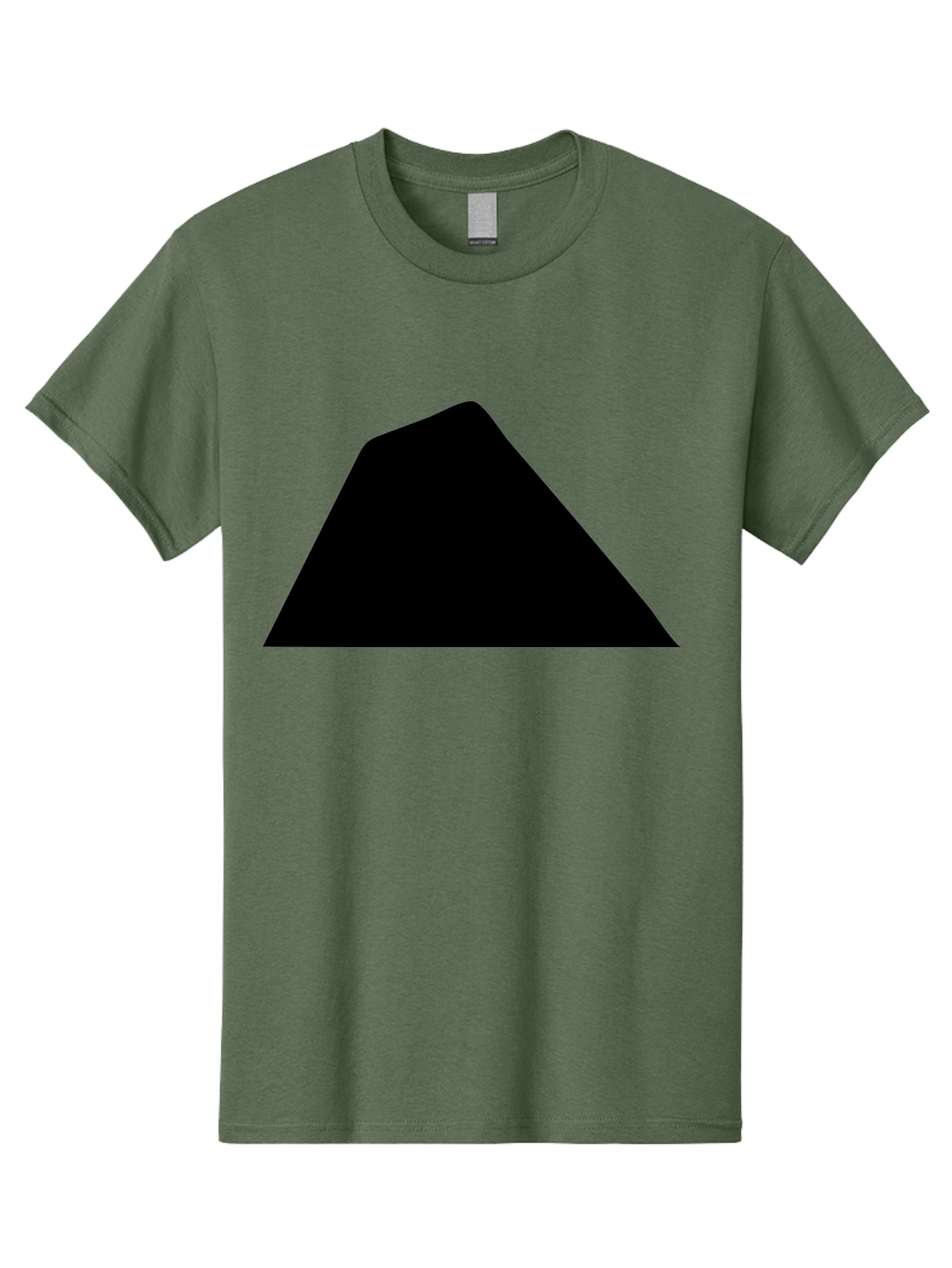 Black-Trapezoid Men'S Graphic Tee, 100% Cotton, Comfortable Casual Summer Wear, Machine Washable, Triangle Shape, Geometric Figure, Abstract Design, Simple Shape, Minimalist Art, Bold Graphic, Modern Icon, Graphic Element - Aaa397