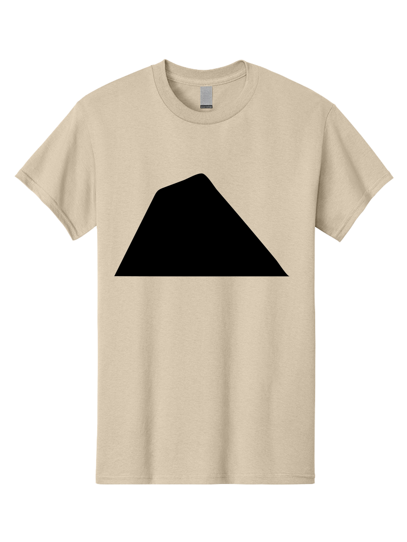 Black-Trapezoid Men'S Graphic Tee, 100% Cotton, Comfortable Casual Summer Wear, Machine Washable, Triangle Shape, Geometric Figure, Abstract Design, Simple Shape, Minimalist Art, Bold Graphic, Modern Icon, Graphic Element - Aaa397