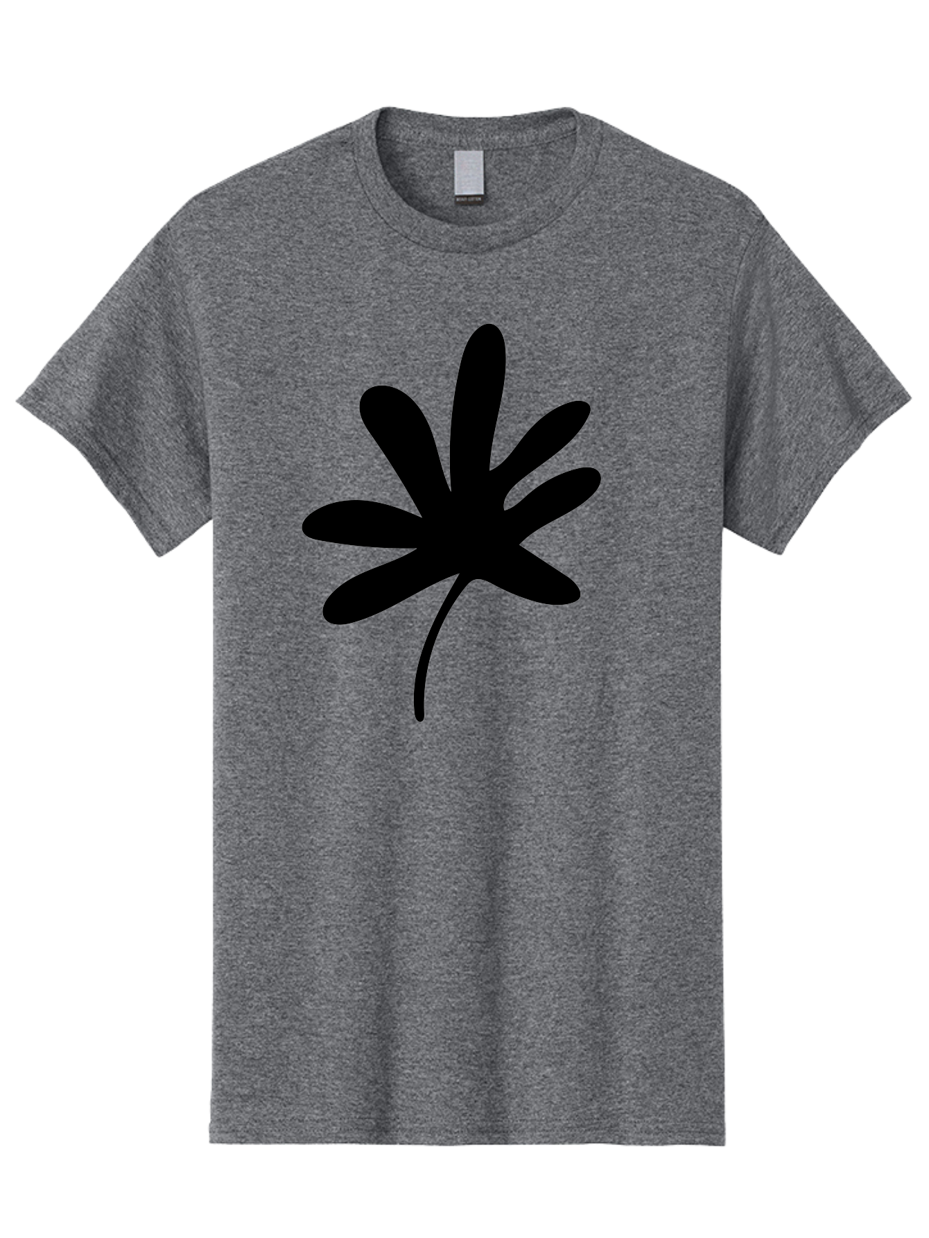 Cannabis-Leaf-2 Men'S Graphic Tee, 100% Cotton, Comfortable Casual Summer Wear, Machine Washable, Cannabis Leaf, Marijuana Symbol, Seven Pointed Leaf, Black Silhouette, Simple Design, Graphic Icon, Cannabis Culture, Weed Leaf - Aaa407