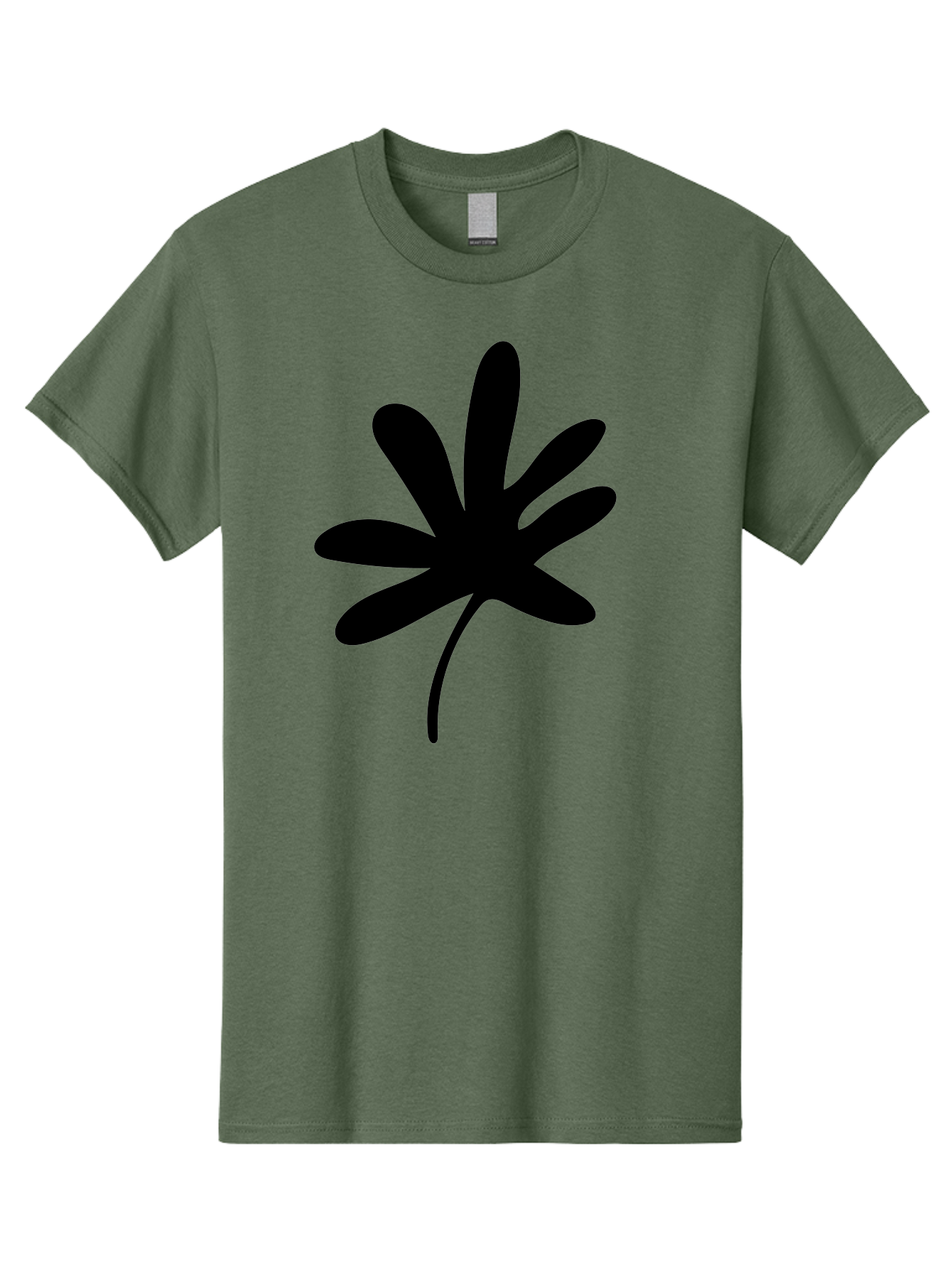 Cannabis-Leaf-2 Men'S Graphic Tee, 100% Cotton, Comfortable Casual Summer Wear, Machine Washable, Cannabis Leaf, Marijuana Symbol, Seven Pointed Leaf, Black Silhouette, Simple Design, Graphic Icon, Cannabis Culture, Weed Leaf - Aaa407