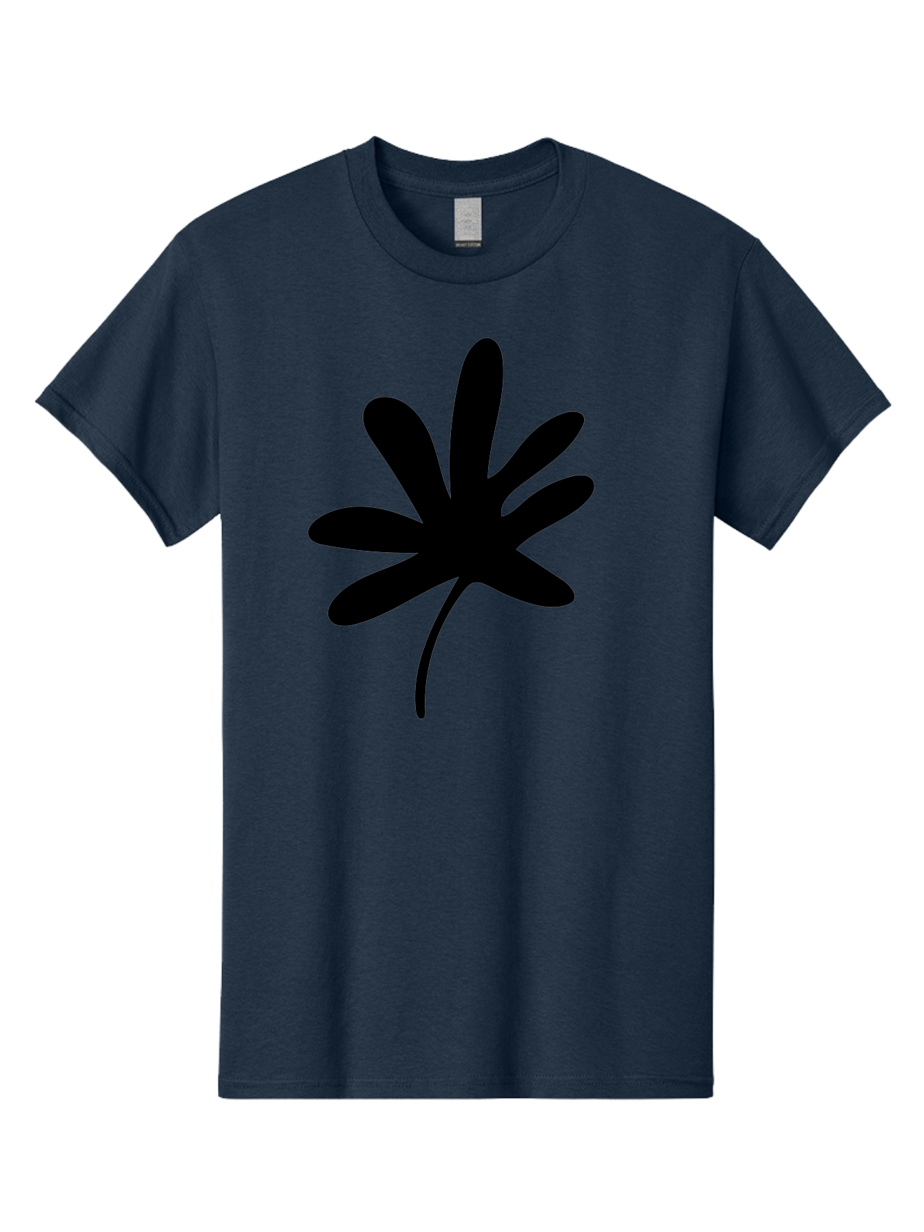 Cannabis-Leaf-2 Men'S Graphic Tee, 100% Cotton, Comfortable Casual Summer Wear, Machine Washable, Cannabis Leaf, Marijuana Symbol, Seven Pointed Leaf, Black Silhouette, Simple Design, Graphic Icon, Cannabis Culture, Weed Leaf - Aaa407