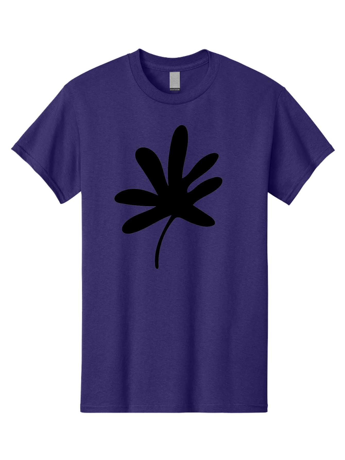 Cannabis-Leaf-2 Men'S Graphic Tee, 100% Cotton, Comfortable Casual Summer Wear, Machine Washable, Cannabis Leaf, Marijuana Symbol, Seven Pointed Leaf, Black Silhouette, Simple Design, Graphic Icon, Cannabis Culture, Weed Leaf - Aaa407