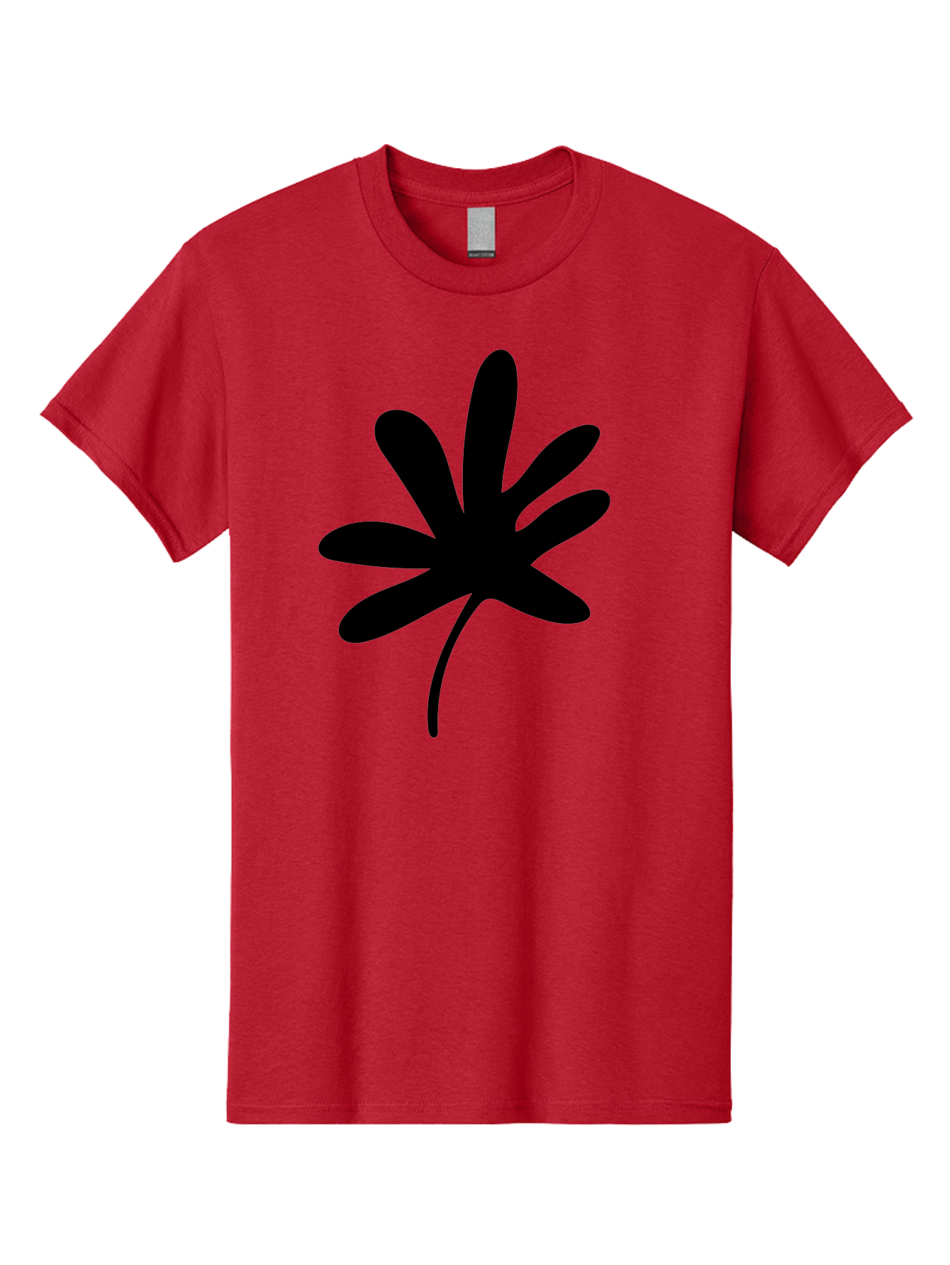 Cannabis-Leaf-2 Men'S Graphic Tee, 100% Cotton, Comfortable Casual Summer Wear, Machine Washable, Cannabis Leaf, Marijuana Symbol, Seven Pointed Leaf, Black Silhouette, Simple Design, Graphic Icon, Cannabis Culture, Weed Leaf - Aaa407