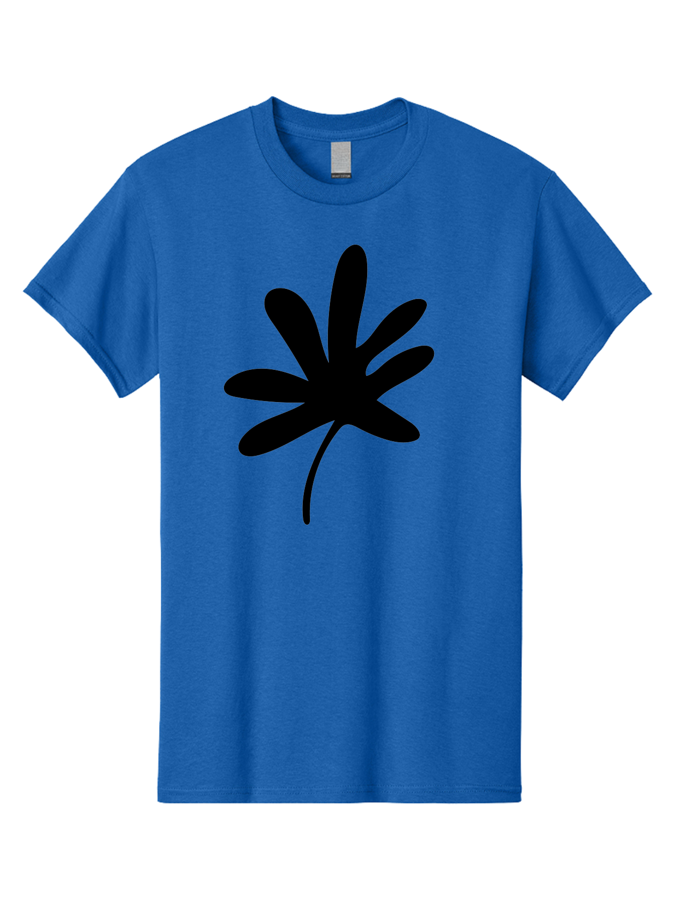 Cannabis-Leaf-2 Men'S Graphic Tee, 100% Cotton, Comfortable Casual Summer Wear, Machine Washable, Cannabis Leaf, Marijuana Symbol, Seven Pointed Leaf, Black Silhouette, Simple Design, Graphic Icon, Cannabis Culture, Weed Leaf - Aaa407