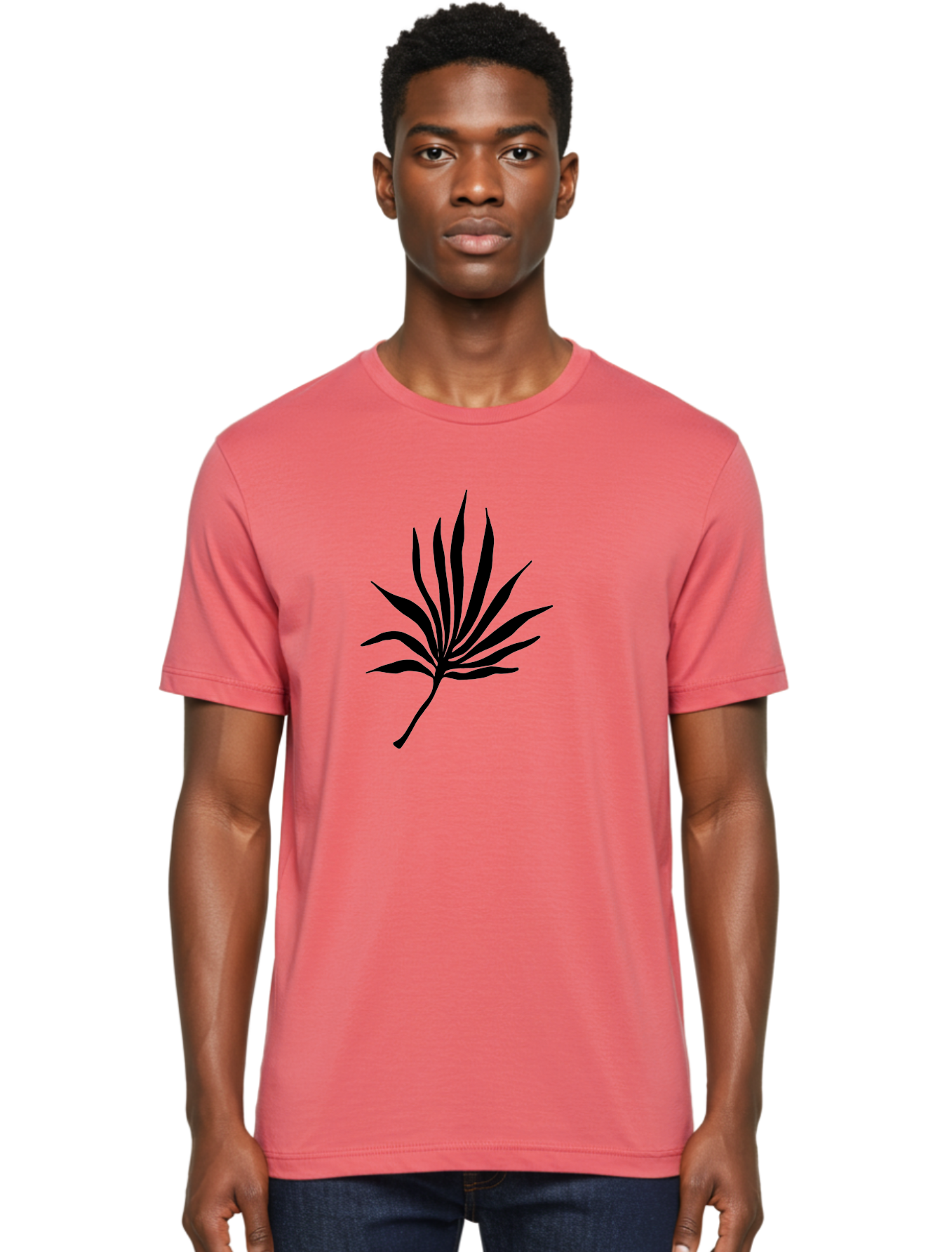 Cannabis-Leaf-3 Men'S Graphic Tee, 100% Cotton, Comfortable Casual Summer Wear, Machine Washable, Cannabis Leaf, Marijuana Leaf, Black Silhouette, Plant Illustration, Leafy Graphic, Cannabis Symbol, Weed Icon, Simple Design, Minimalist Art, - Aaa408
