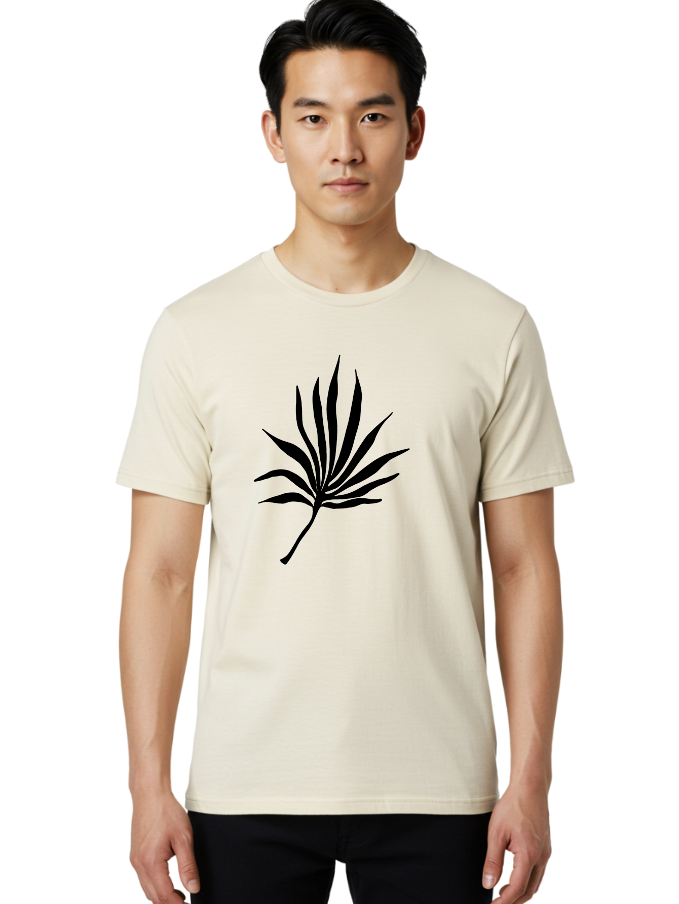 Cannabis-Leaf-3 Men'S Graphic Tee, 100% Cotton, Comfortable Casual Summer Wear, Machine Washable, Cannabis Leaf, Marijuana Leaf, Black Silhouette, Plant Illustration, Leafy Graphic, Cannabis Symbol, Weed Icon, Simple Design, Minimalist Art, - Aaa408