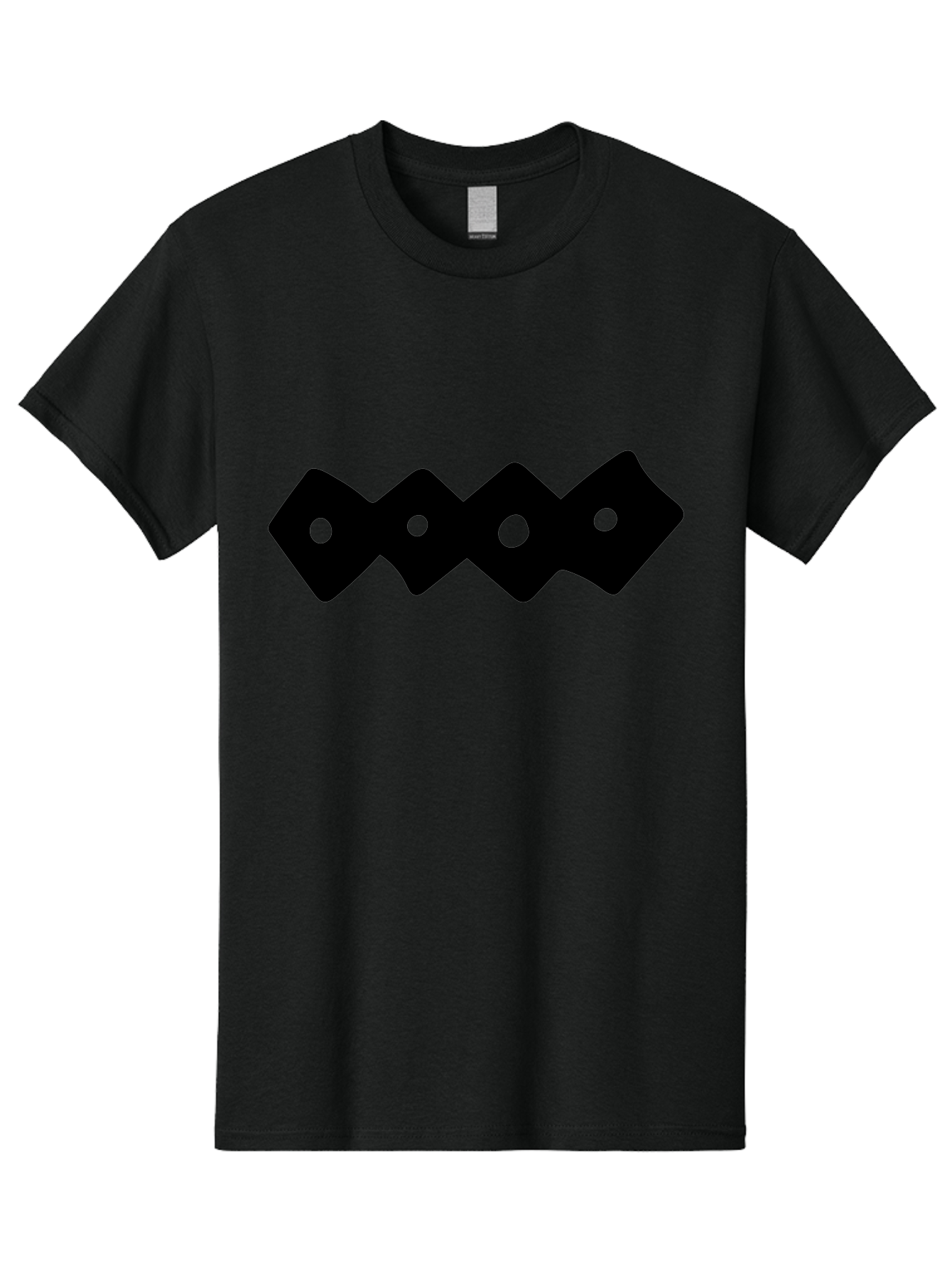 Chain-Links Men'S Graphic Tee, 100% Cotton, Comfortable Casual Summer Wear, Machine Washable, Black Logo Design, Minimalist Branding, Circular Elements, Modern Graphic Design, Abstract Symbol, Corporate Identity - Aaa411