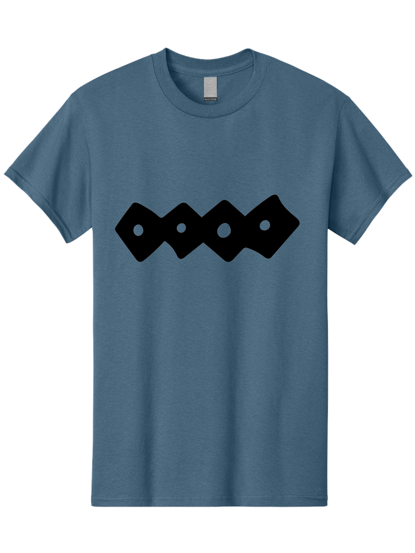 Chain-Links Men'S Graphic Tee, 100% Cotton, Comfortable Casual Summer Wear, Machine Washable, Black Logo Design, Minimalist Branding, Circular Elements, Modern Graphic Design, Abstract Symbol, Corporate Identity - Aaa411