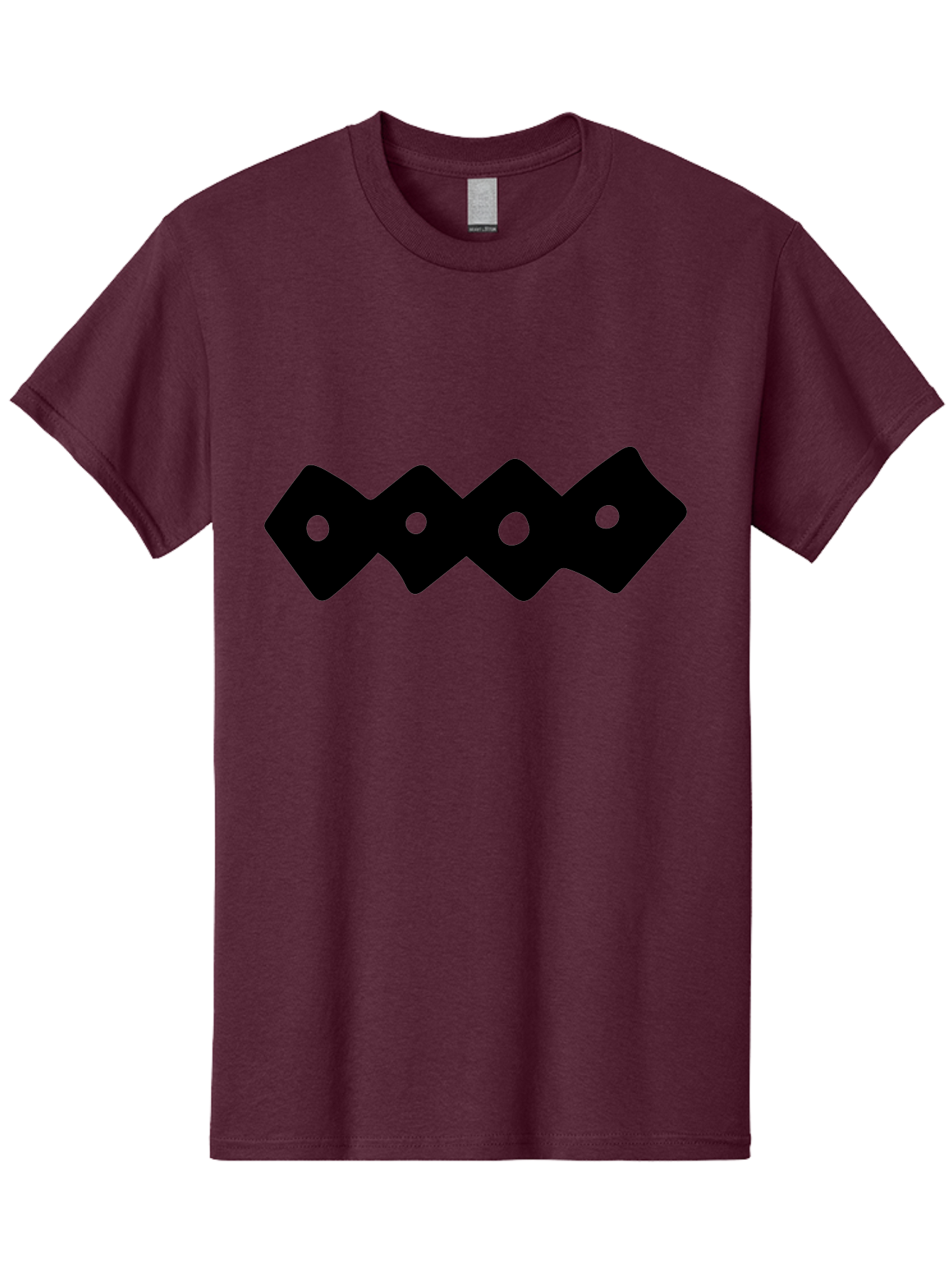 Chain-Links Men'S Graphic Tee, 100% Cotton, Comfortable Casual Summer Wear, Machine Washable, Black Logo Design, Minimalist Branding, Circular Elements, Modern Graphic Design, Abstract Symbol, Corporate Identity - Aaa411