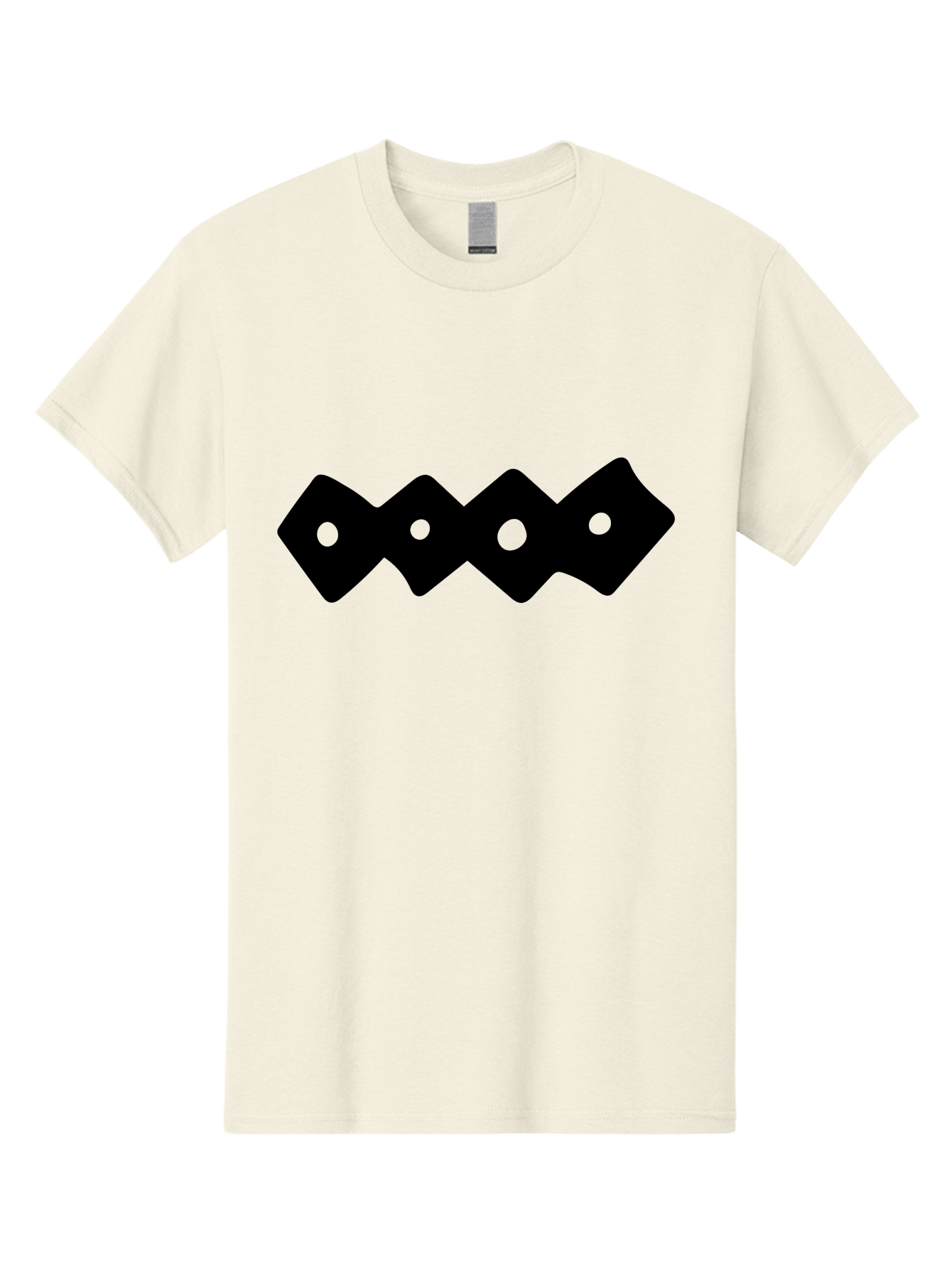 Chain-Links Men'S Graphic Tee, 100% Cotton, Comfortable Casual Summer Wear, Machine Washable, Black Logo Design, Minimalist Branding, Circular Elements, Modern Graphic Design, Abstract Symbol, Corporate Identity - Aaa411