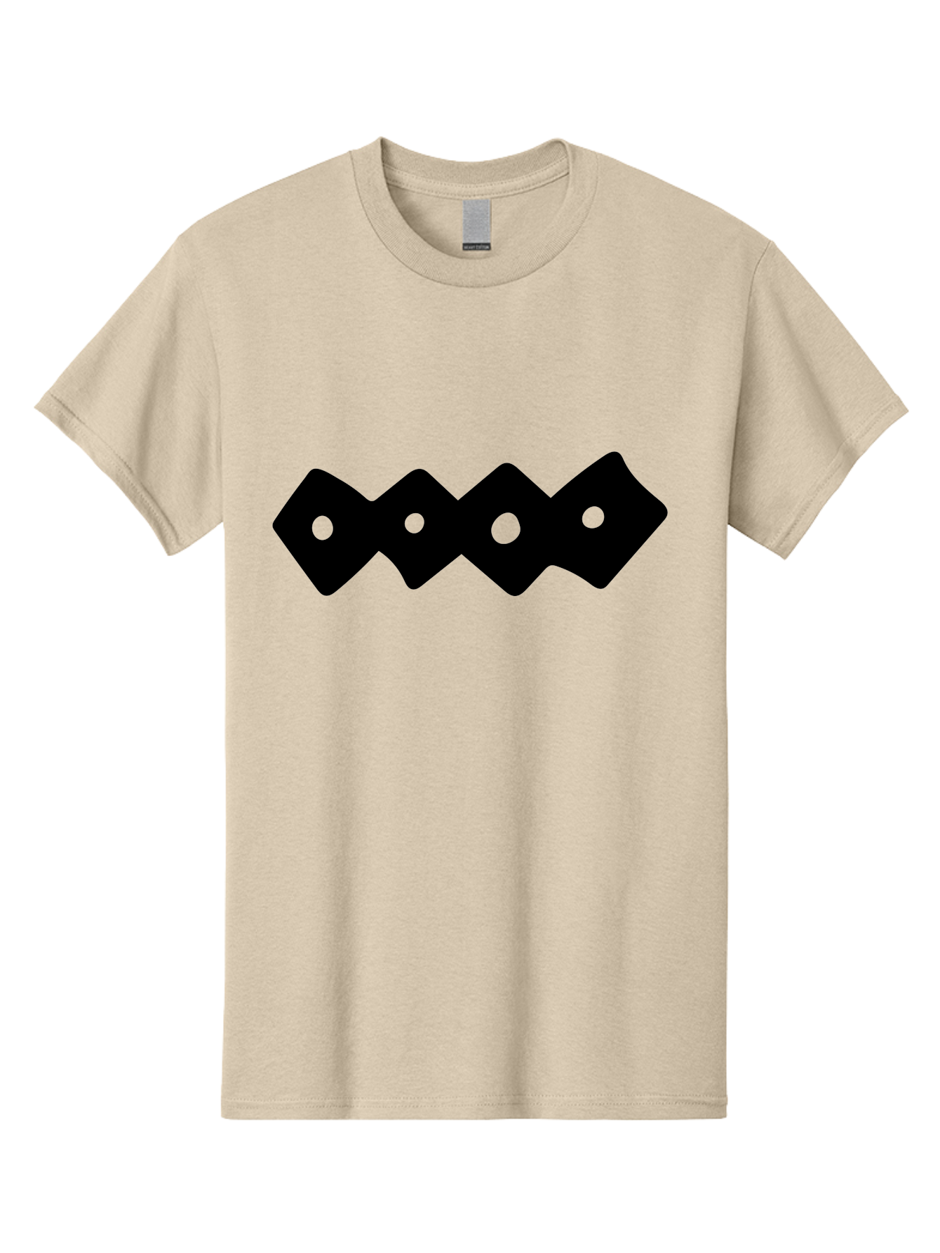 Chain-Links Men'S Graphic Tee, 100% Cotton, Comfortable Casual Summer Wear, Machine Washable, Black Logo Design, Minimalist Branding, Circular Elements, Modern Graphic Design, Abstract Symbol, Corporate Identity - Aaa411