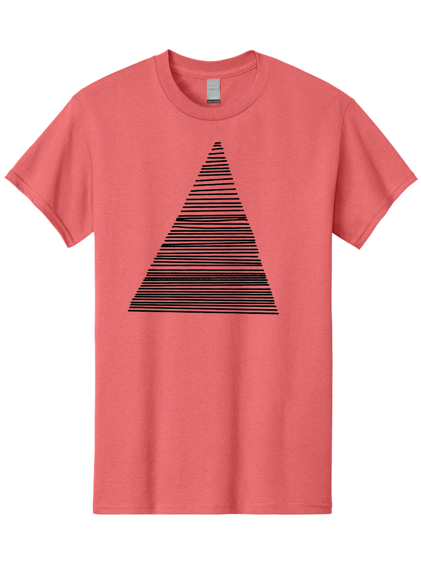 Christmas-Tree-1 Men'S Graphic Tee, 100% Cotton, Comfortable Casual Summer Wear, Machine Washable, Christmas Tree Illustration, Black Lines, Geometric Shape, Festive Design, Minimalist Art, Holiday Decoration, Simple Graphics - Aaa412